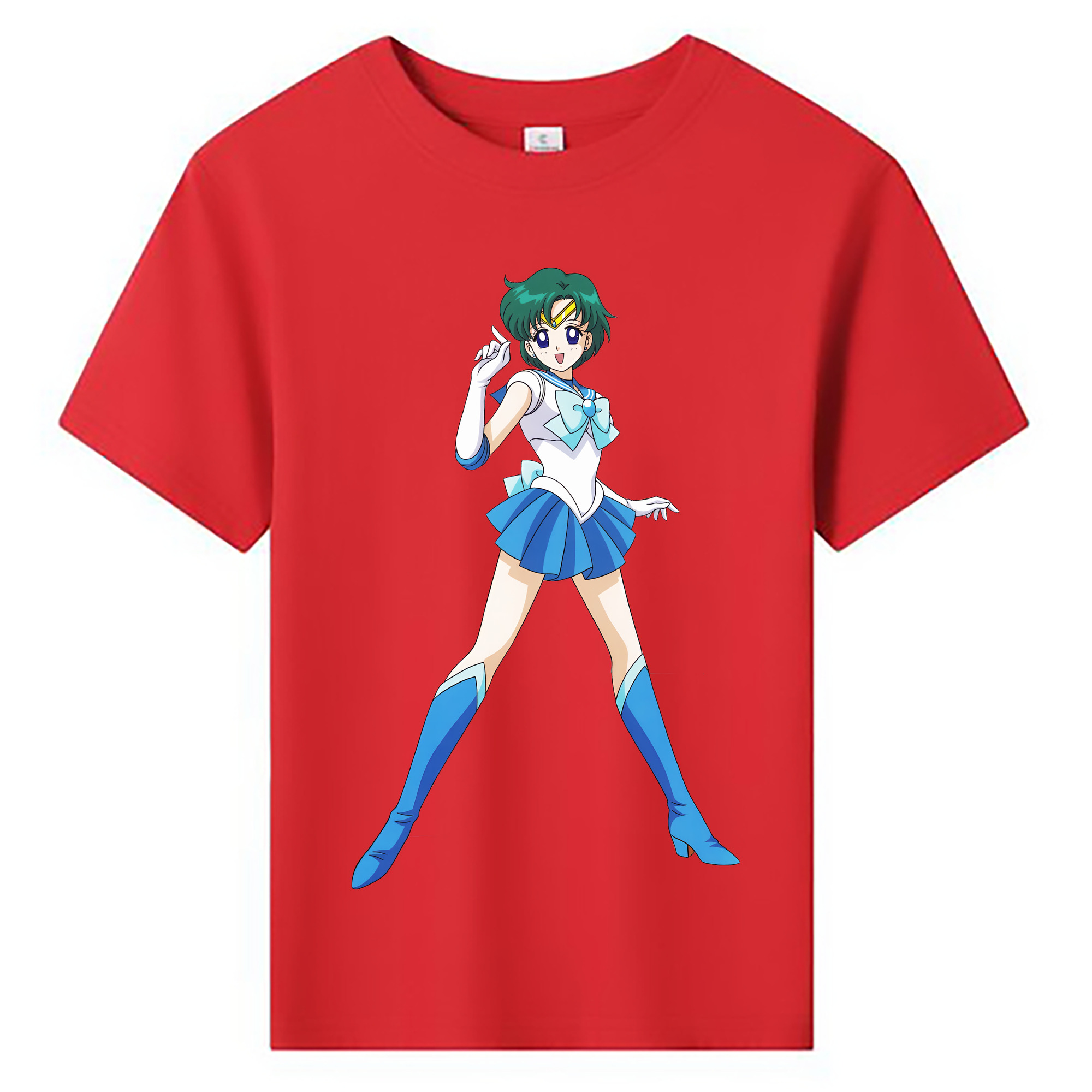 （画像用） 美少女戦士セーラームーン 海王 みちる（かいおう みちる） Sailor Moon Kaiou Michiru 綿100％キッズTシャツ（フロントプリント）