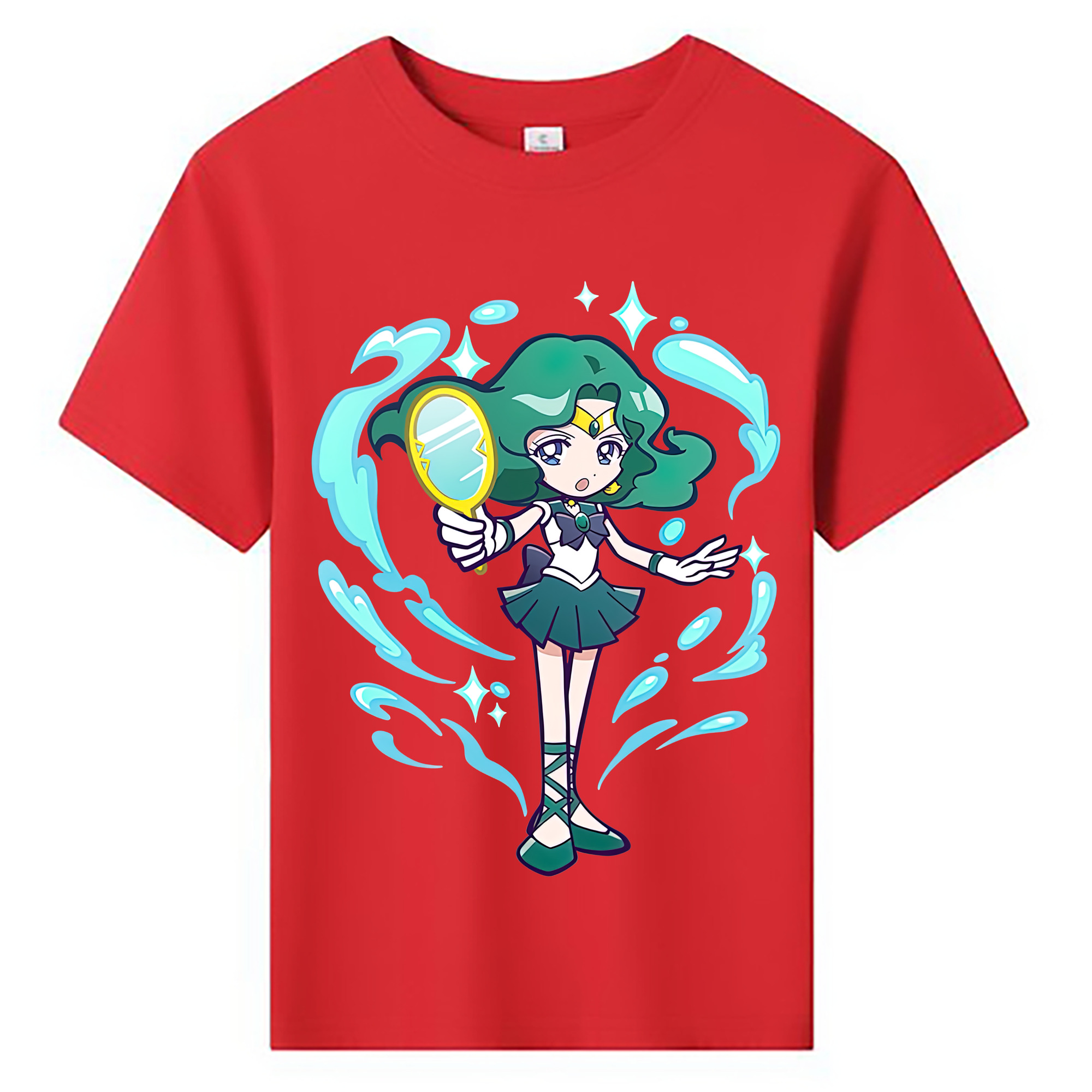 （画像用） 美少女戦士セーラームーン 海王 みちる（かいおう みちる） Sailor Moon Kaiou Michiru 綿100％キッズTシャツ（フロントプリント）