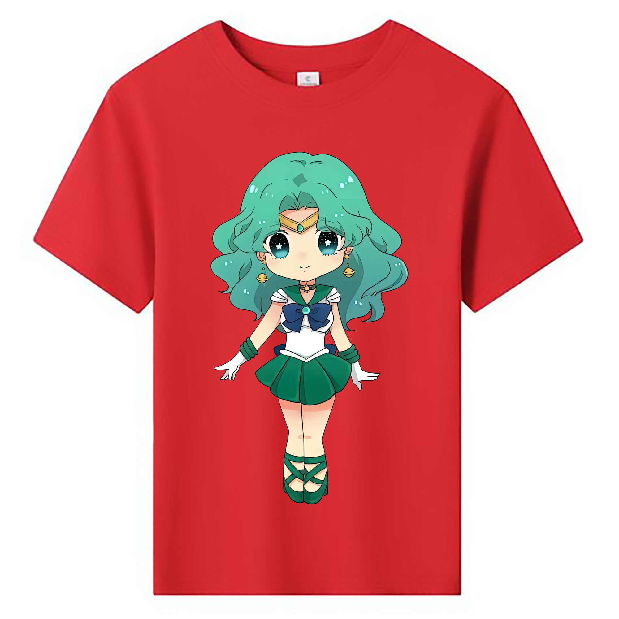 （画像用） 美少女戦士セーラームーン 海王 みちる（かいおう みちる） Sailor Moon Kaiou Michiru 綿100％キッズTシャツ（フロントプリント）