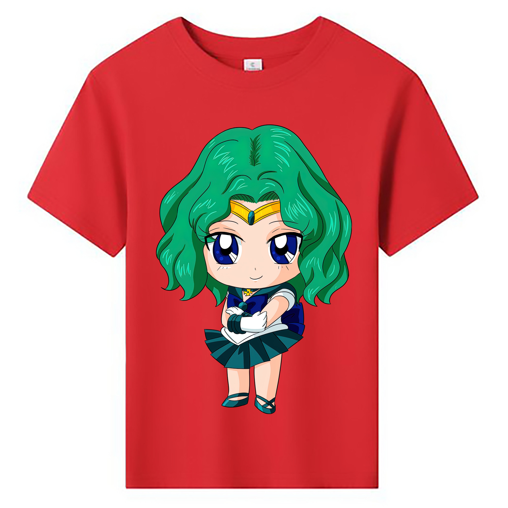 （画像用） 美少女戦士セーラームーン 海王 みちる（かいおう みちる） Sailor Moon Kaiou Michiru 綿100％キッズTシャツ（フロントプリント）