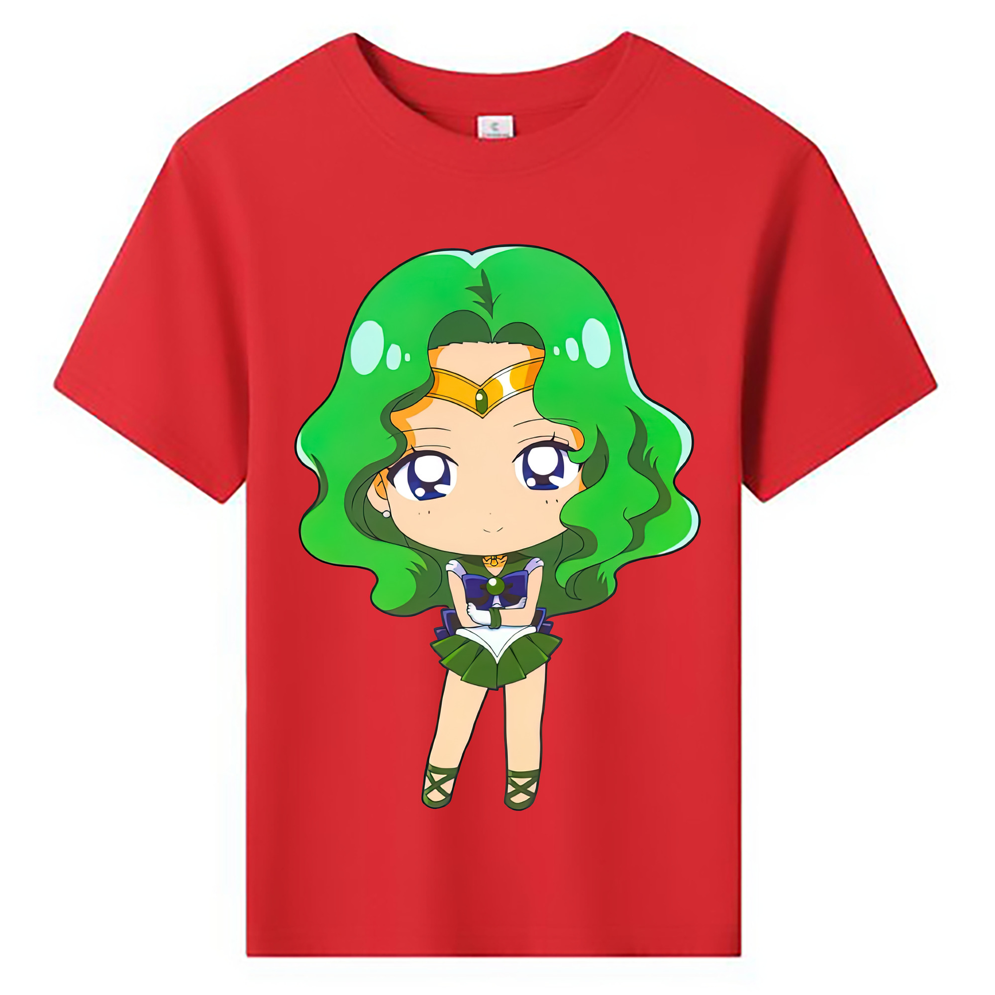 （画像用） 美少女戦士セーラームーン 海王 みちる（かいおう みちる） Sailor Moon Kaiou Michiru 綿100％キッズTシャツ（フロントプリント）