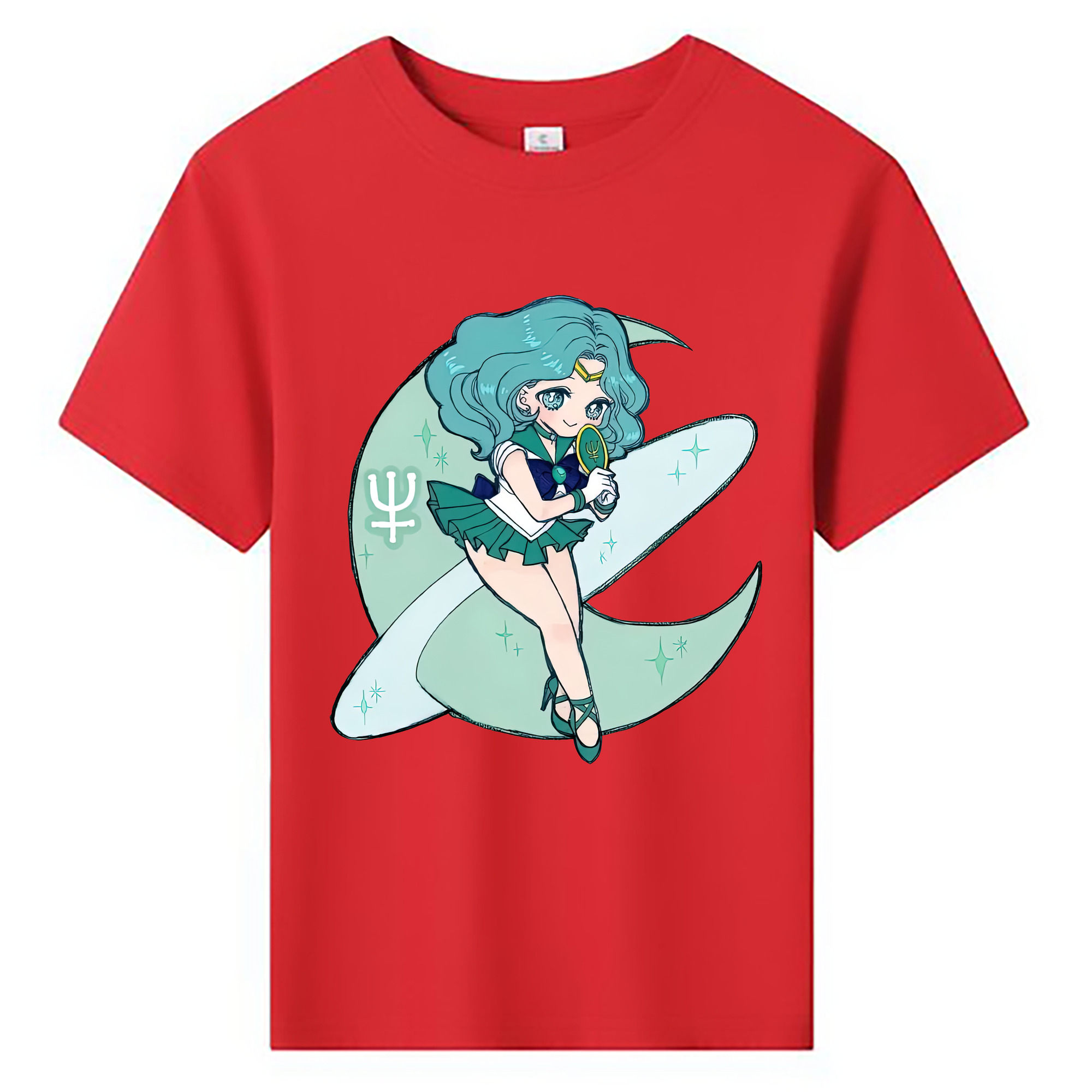 （画像用） 美少女戦士セーラームーン 海王 みちる（かいおう みちる） Sailor Moon Kaiou Michiru 綿100％キッズTシャツ（フロントプリント）