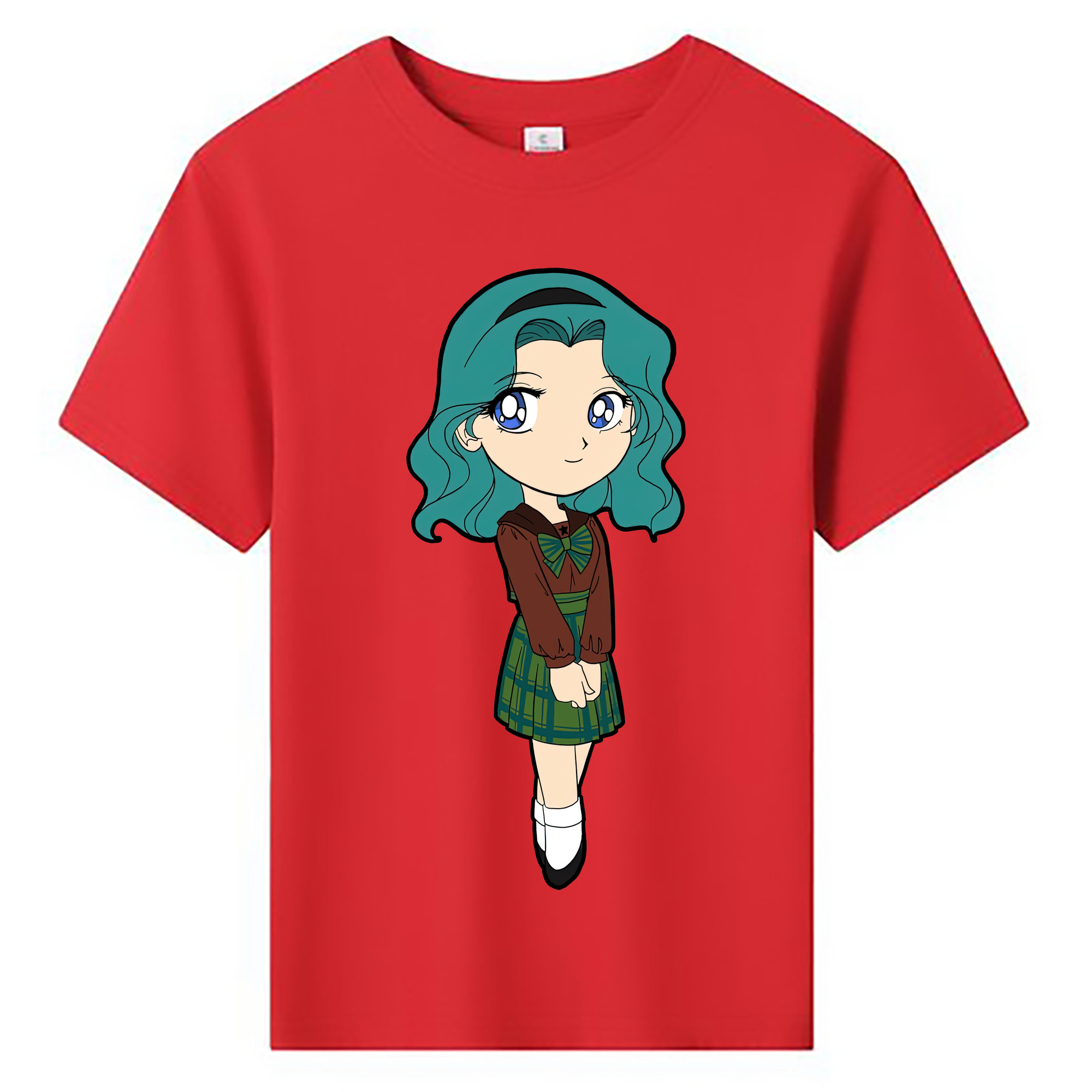 （画像用） 美少女戦士セーラームーン 海王 みちる（かいおう みちる） Sailor Moon Kaiou Michiru 綿100％キッズTシャツ（フロントプリント）