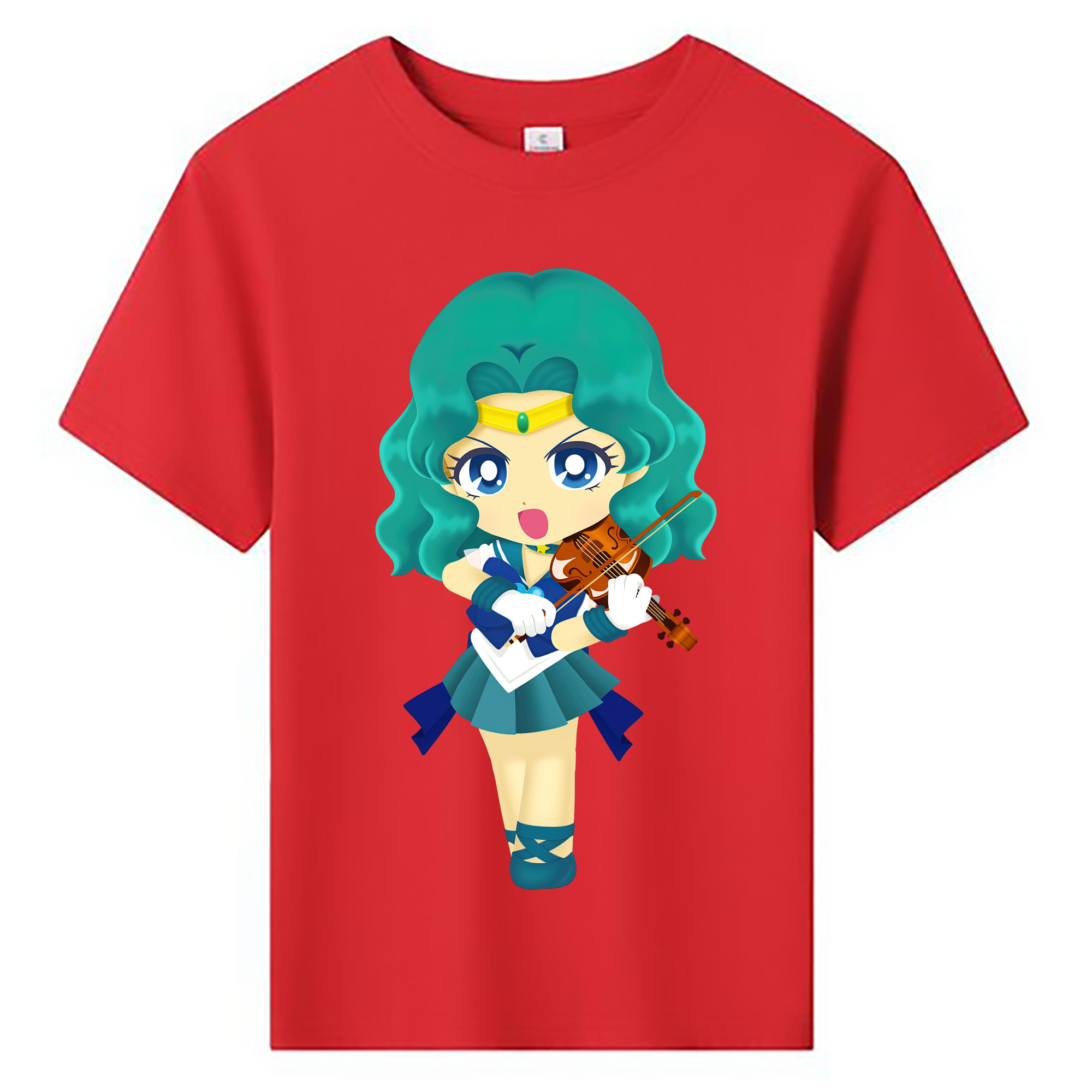 （画像用） 美少女戦士セーラームーン 海王 みちる（かいおう みちる） Sailor Moon Kaiou Michiru 綿100％キッズTシャツ（フロントプリント）