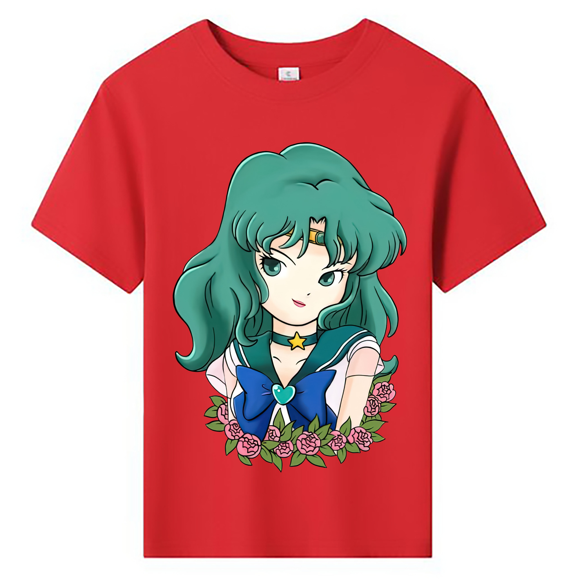 （画像用） 美少女戦士セーラームーン 海王 みちる（かいおう みちる） Sailor Moon Kaiou Michiru 綿100％キッズTシャツ（フロントプリント）