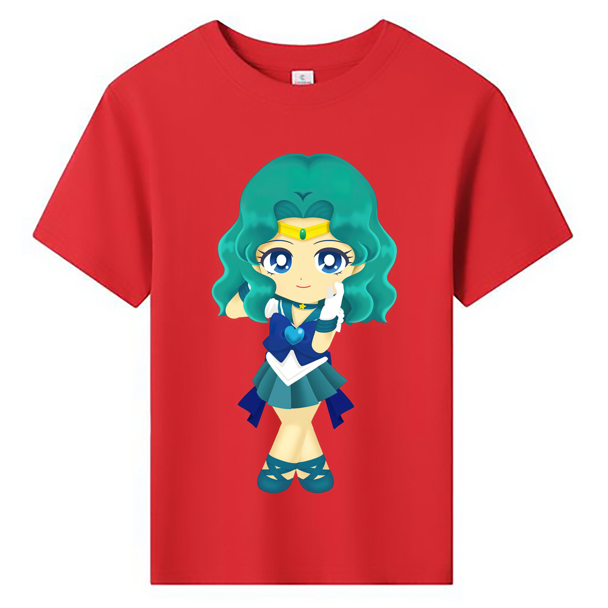 （画像用） 美少女戦士セーラームーン 海王 みちる（かいおう みちる） Sailor Moon Kaiou Michiru 綿100％キッズTシャツ（フロントプリント）