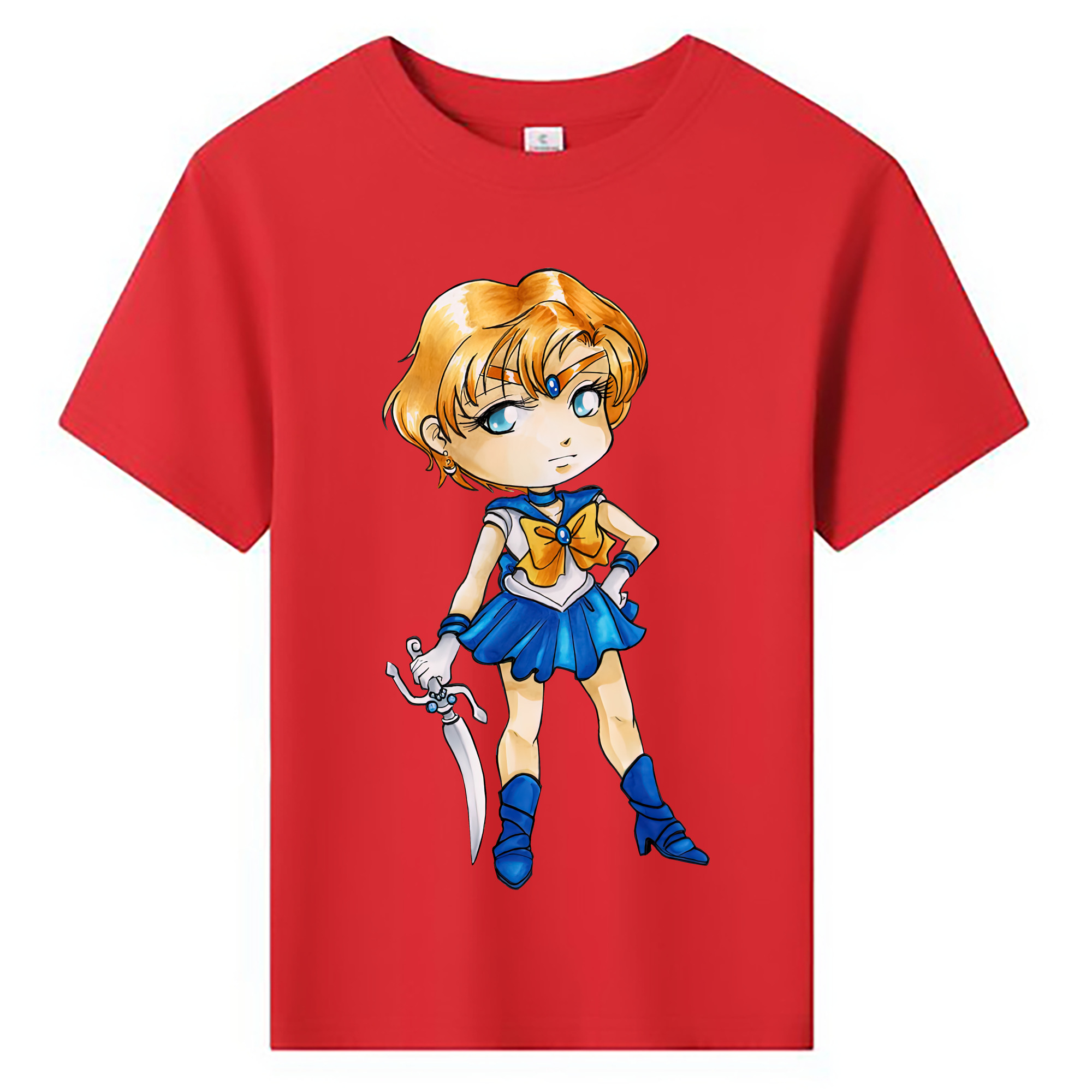（画像用） 美少女戦士セーラームーン 天王はるか Sailor Moon Tenoh Haruka 綿100％キッズTシャツ（フロントプリント）