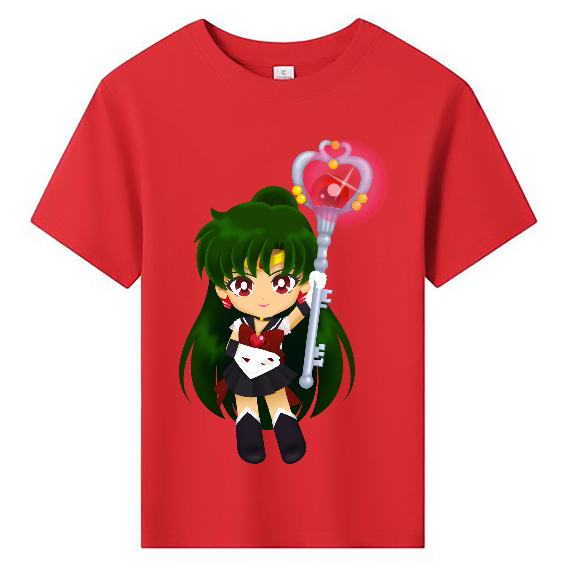 （画像用） 美少女戦士セーラームーン 冥王せつな Sailor Moon Meiou Setsuna 綿100％キッズTシャツ（フロントプリント）