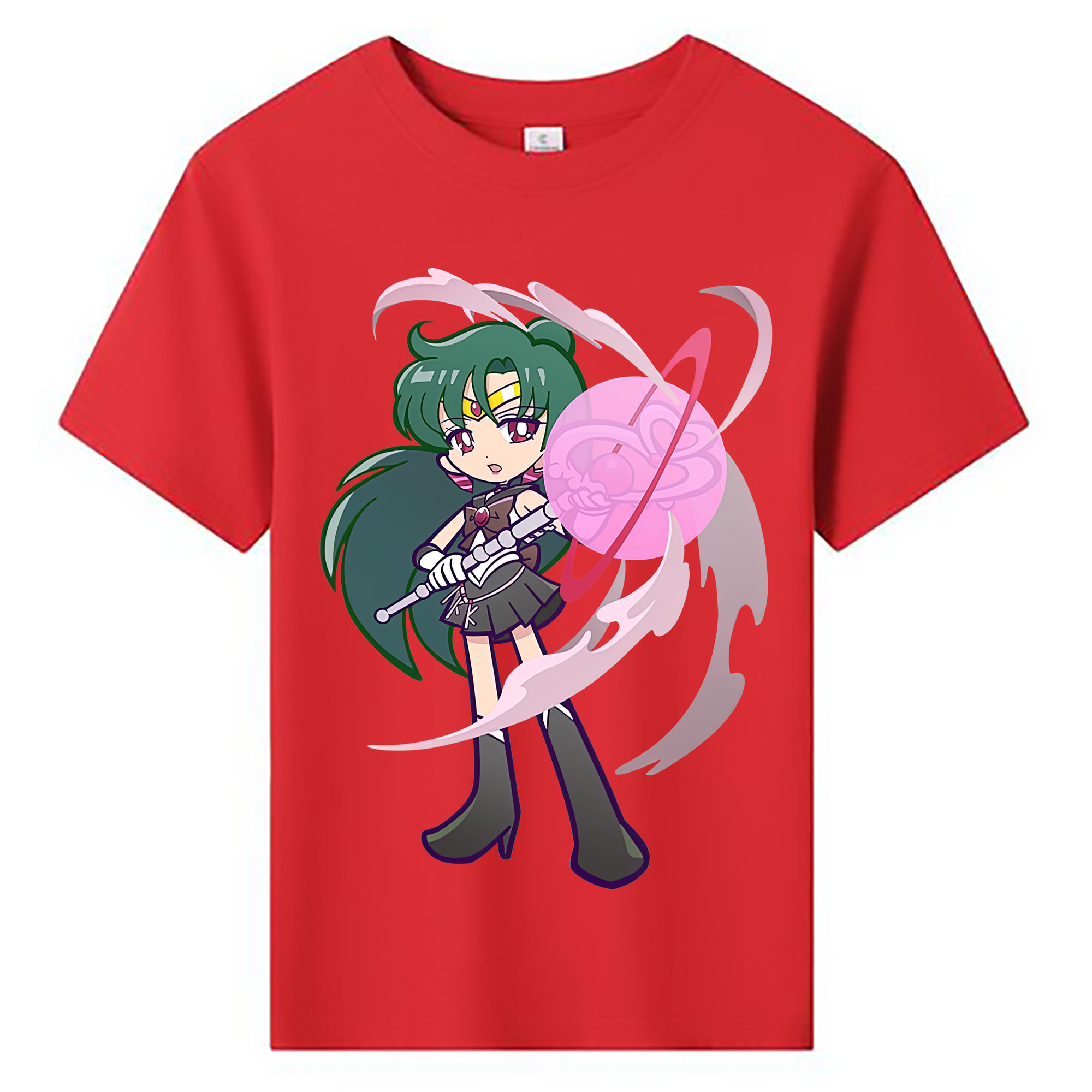 （画像用） 美少女戦士セーラームーン 冥王せつな Sailor Moon Meiou Setsuna 綿100％キッズTシャツ（フロントプリント）