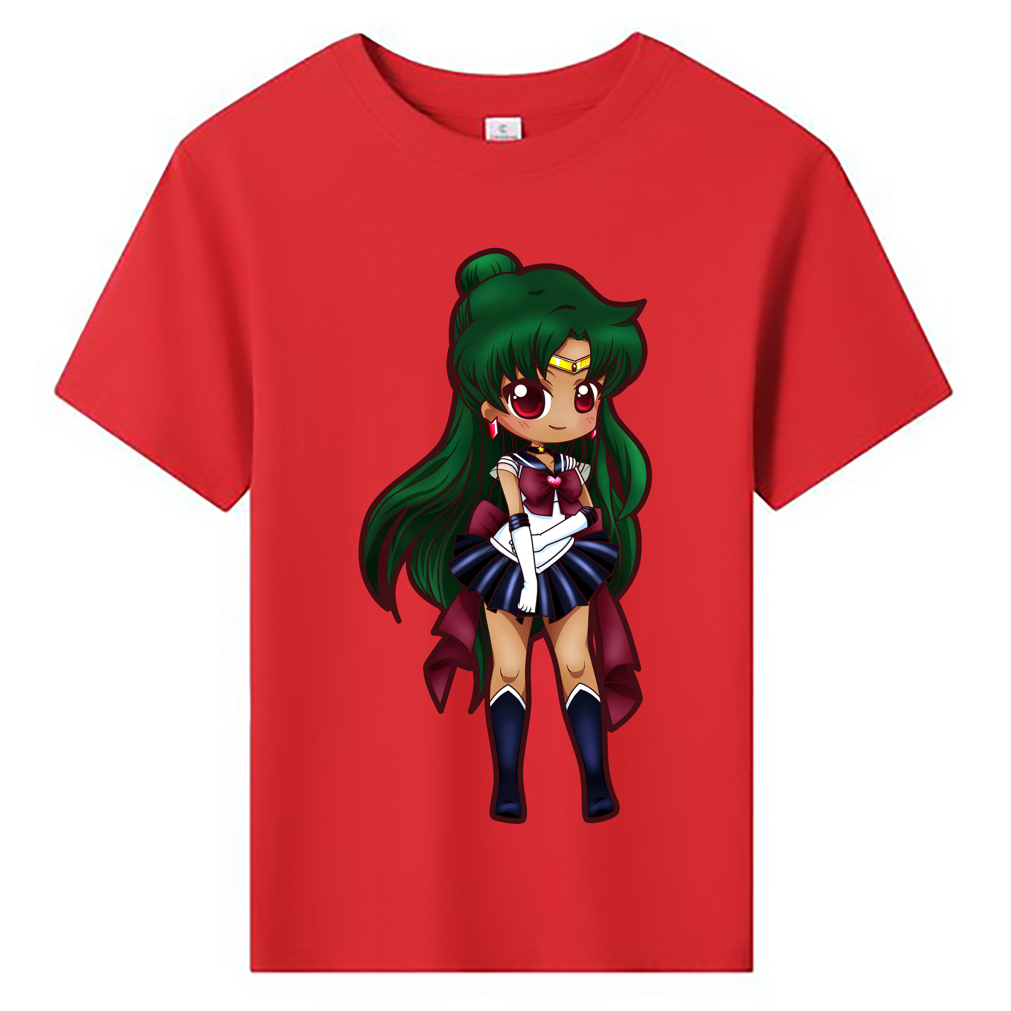（画像用） 美少女戦士セーラームーン 冥王せつな Sailor Moon Meiou Setsuna 綿100％キッズTシャツ（フロントプリント）