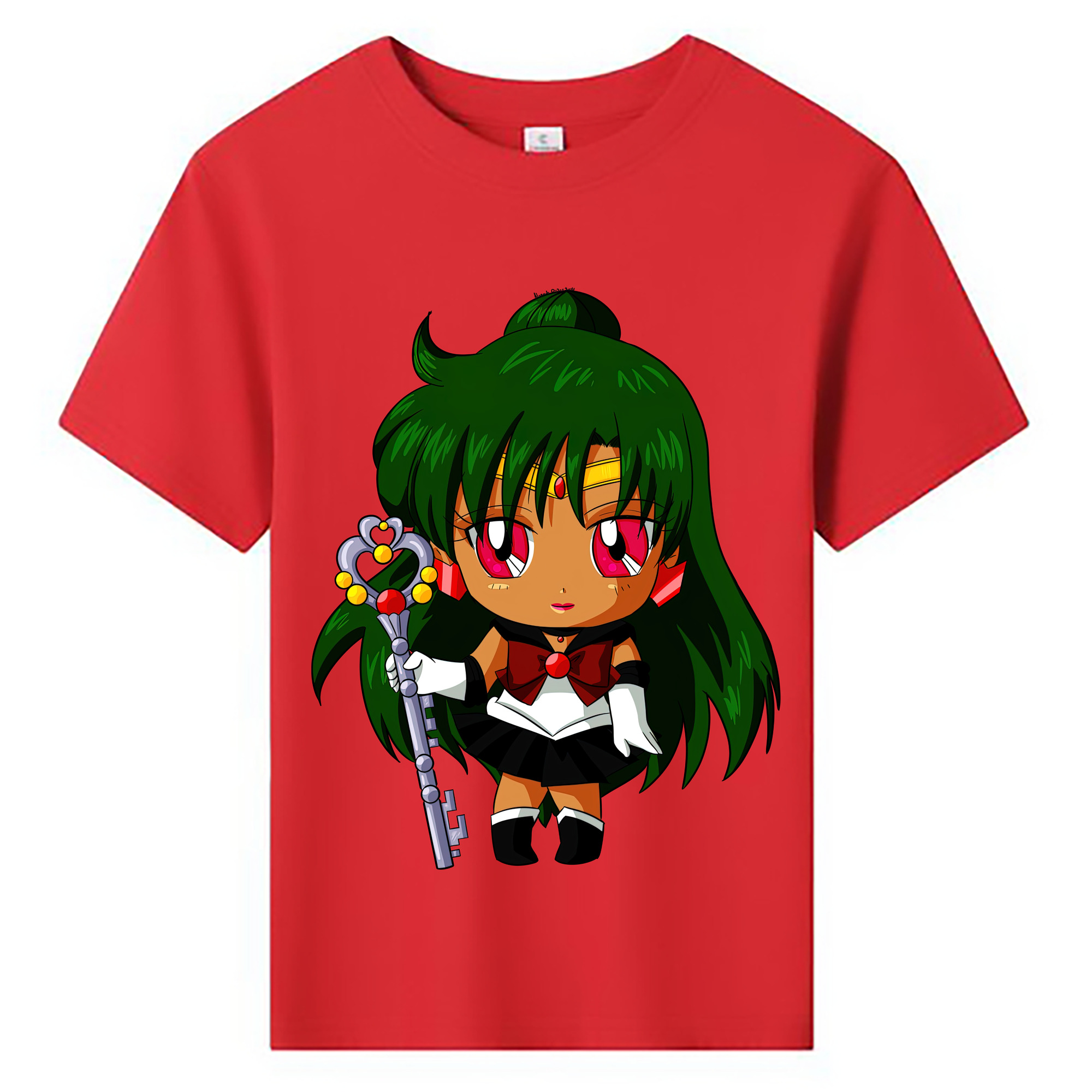 （画像用） 美少女戦士セーラームーン 冥王せつな Sailor Moon Meiou Setsuna 綿100％キッズTシャツ（フロントプリント）
