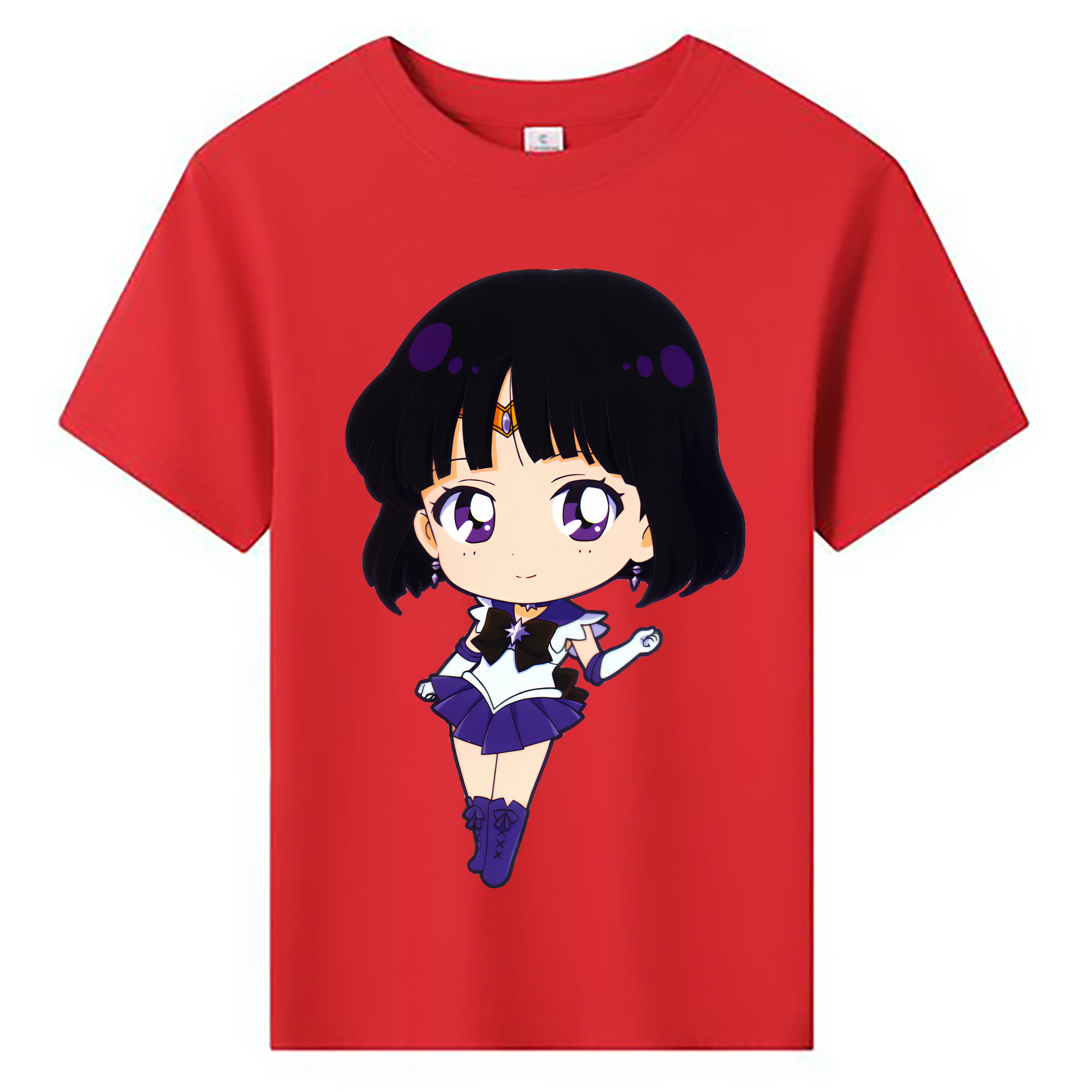 （画像用） 美少女戦士セーラームーン 土萠ほたる Sailor Moon Tomoe Hotaru （セーラーサターン；Sailor Saturn） 綿100％キッズTシャツ（フロントプリント）