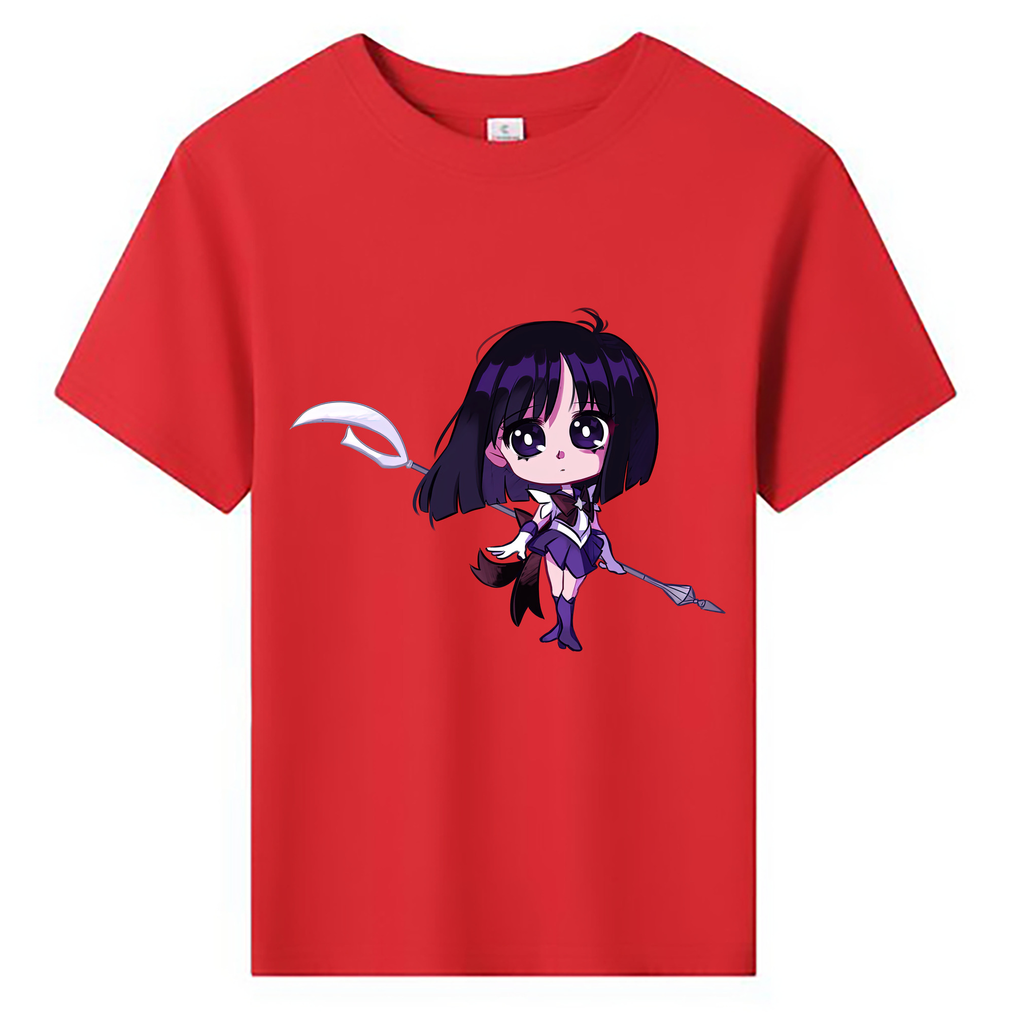 （画像用） 美少女戦士セーラームーン 土萠ほたる Sailor Moon Tomoe Hotaru （セーラーサターン；Sailor Saturn） 綿100％キッズTシャツ（フロントプリント）