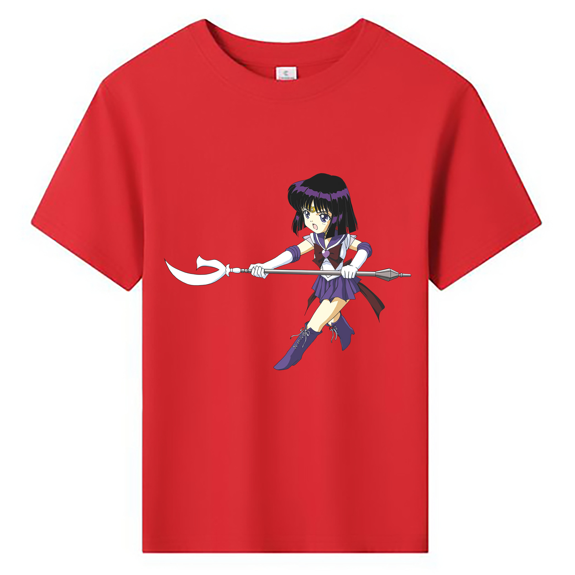 （画像用） 美少女戦士セーラームーン 土萠ほたる Sailor Moon Tomoe Hotaru （セーラーサターン；Sailor Saturn） 綿100％キッズTシャツ（フロントプリント）