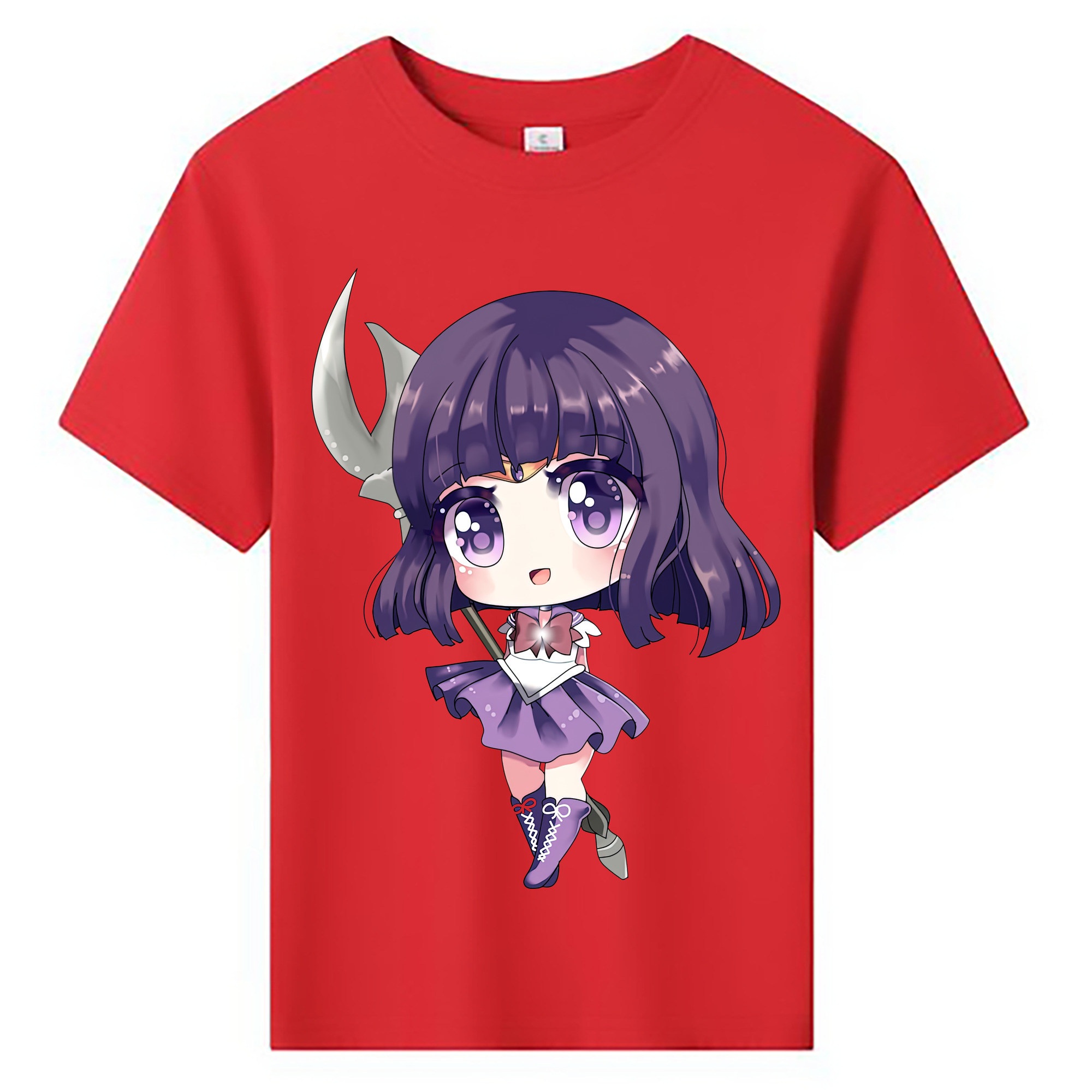 （画像用） 美少女戦士セーラームーン 土萠ほたる Sailor Moon Tomoe Hotaru （セーラーサターン；Sailor Saturn） 綿100％キッズTシャツ（フロントプリント）