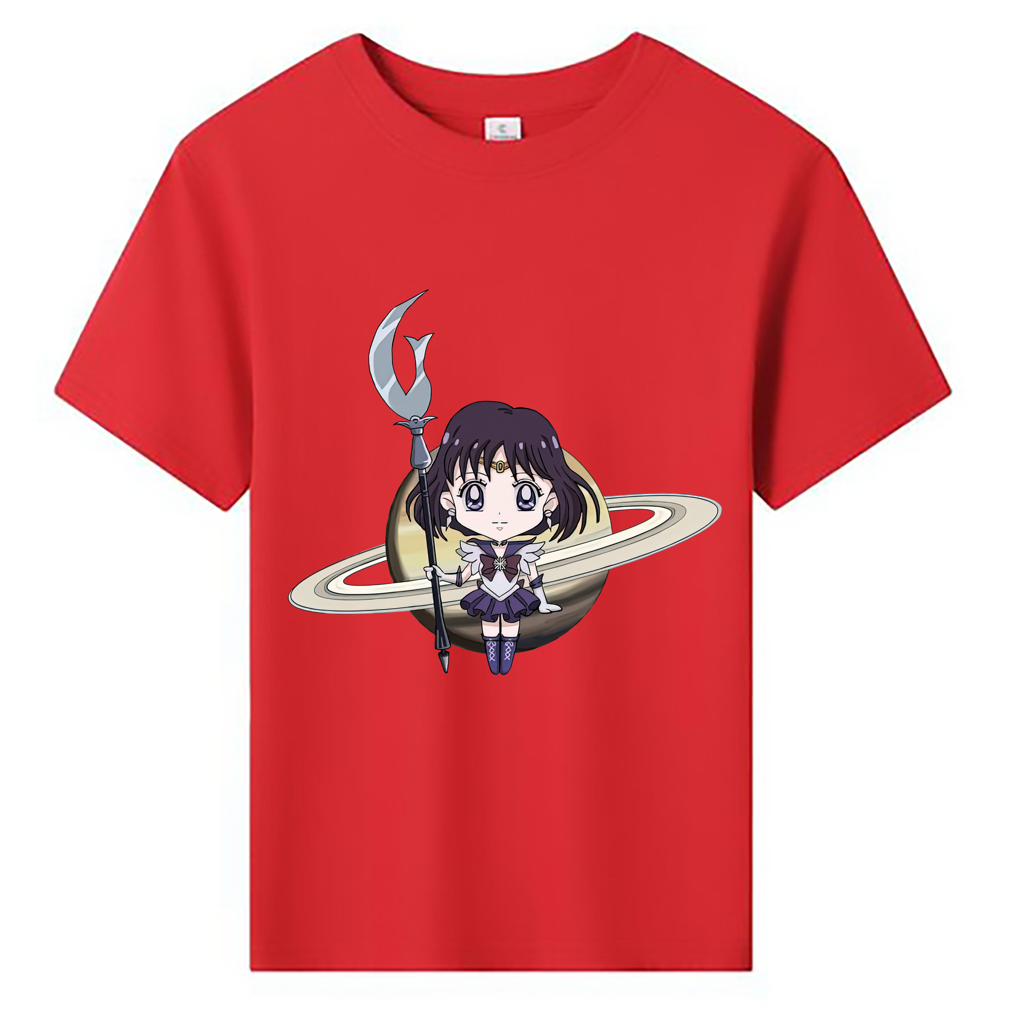 （画像用） 美少女戦士セーラームーン 土萠ほたる Sailor Moon Tomoe Hotaru （セーラーサターン；Sailor Saturn） 綿100％キッズTシャツ（フロントプリント）