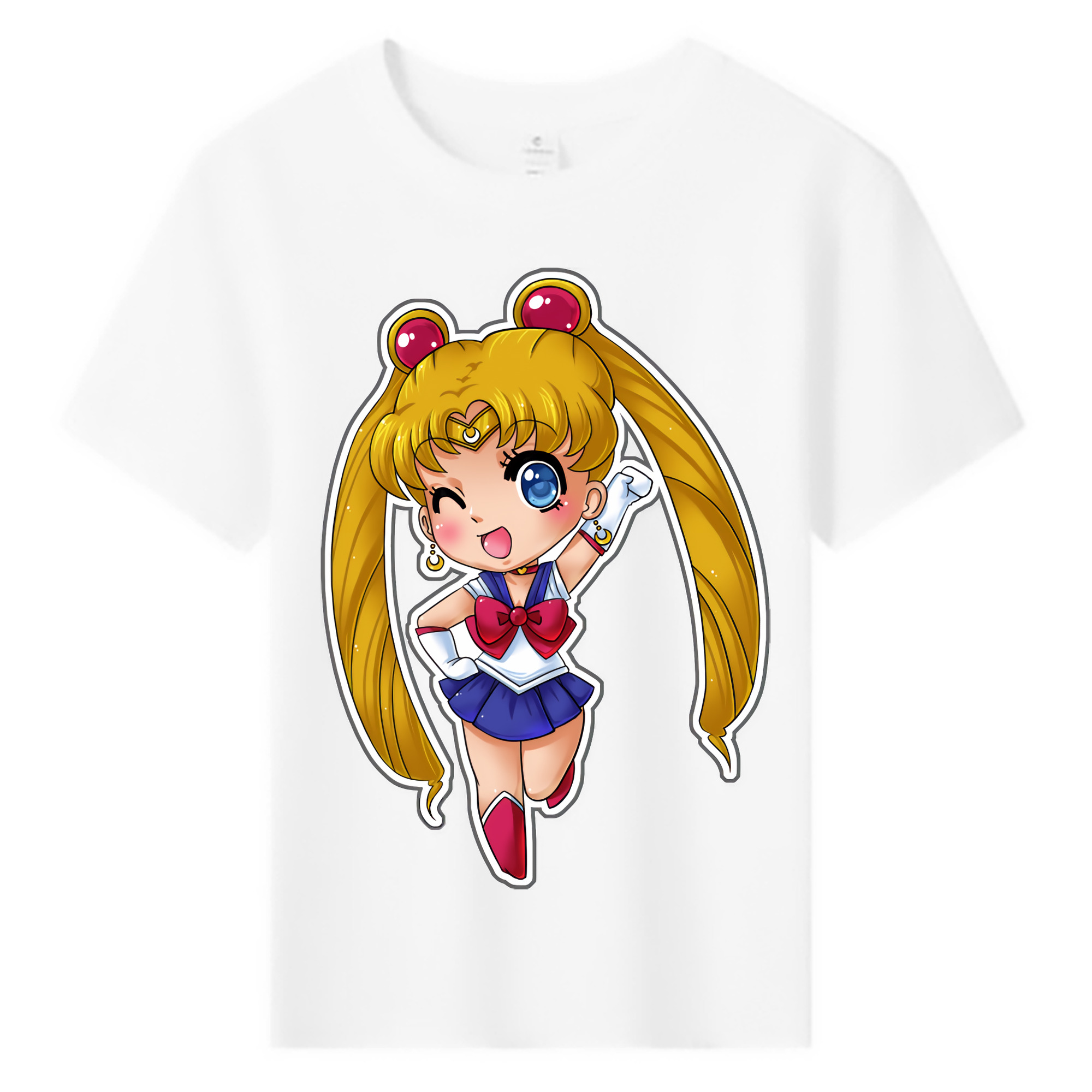 （画像用） 美少女戦士セーラームーン 月野 うさぎ つきの うさぎ Sailor Moon Tsukino Usagi 綿100％キッズTシャツ（フロントプリント）