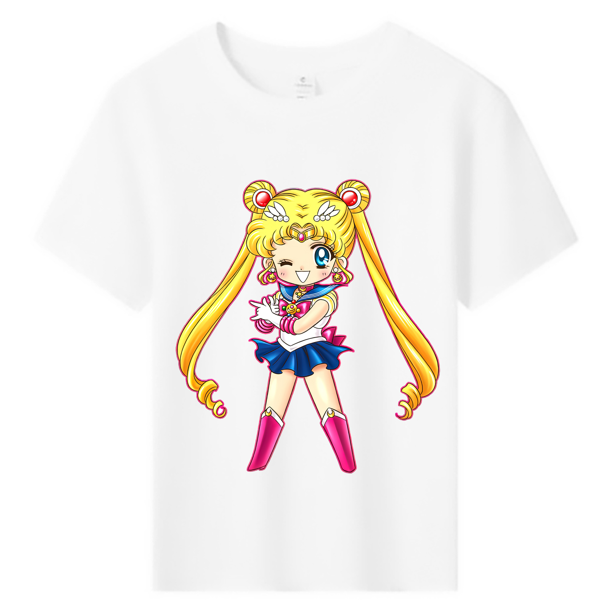 （画像用） 美少女戦士セーラームーン 月野 うさぎ つきの うさぎ Sailor Moon Tsukino Usagi 綿100％キッズTシャツ（フロントプリント）
