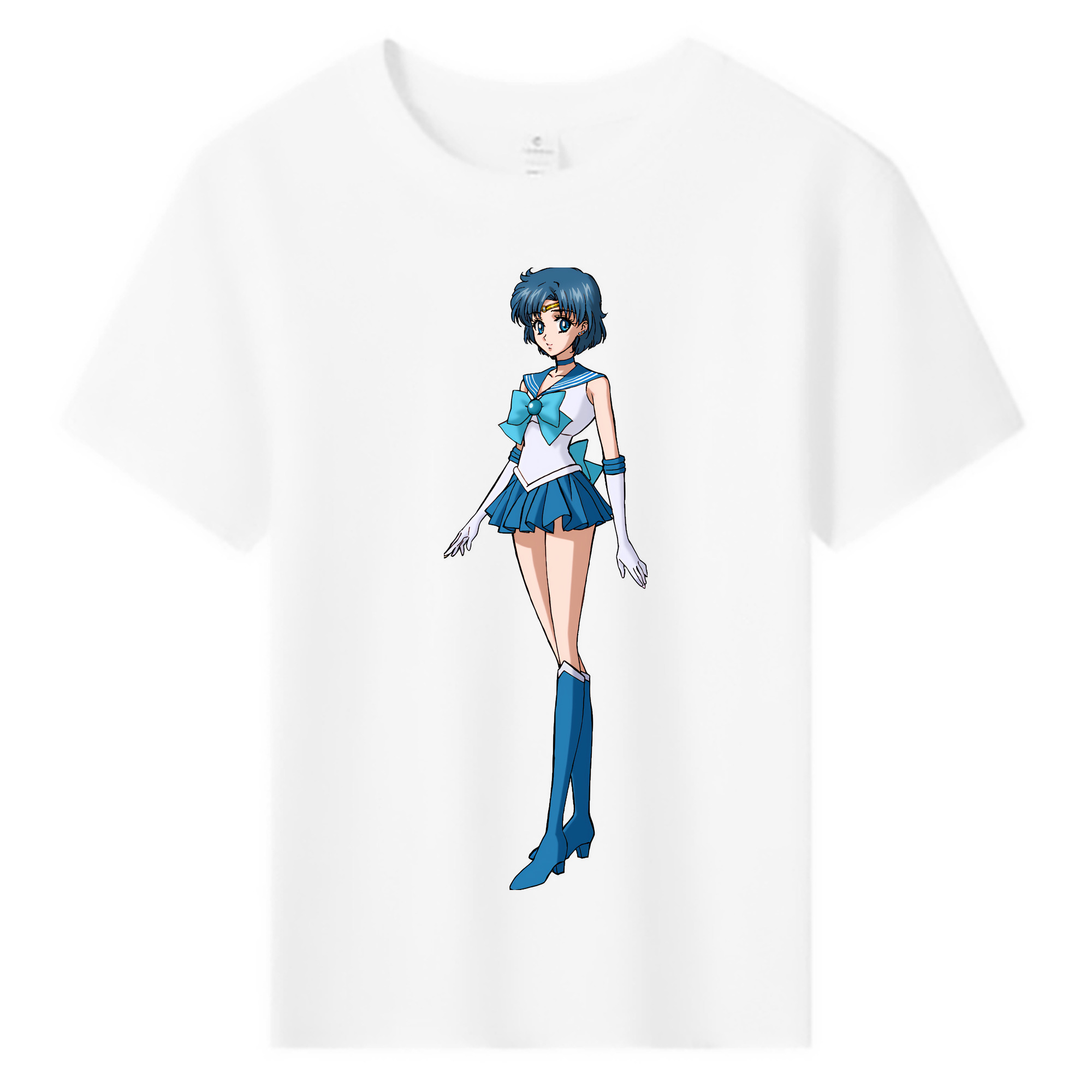 （画像用） 美少女戦士セーラームーン 水野 亜美 みずの あみ Sailor Moon Mizuno Ami 綿100％キッズTシャツ（フロントプリント）