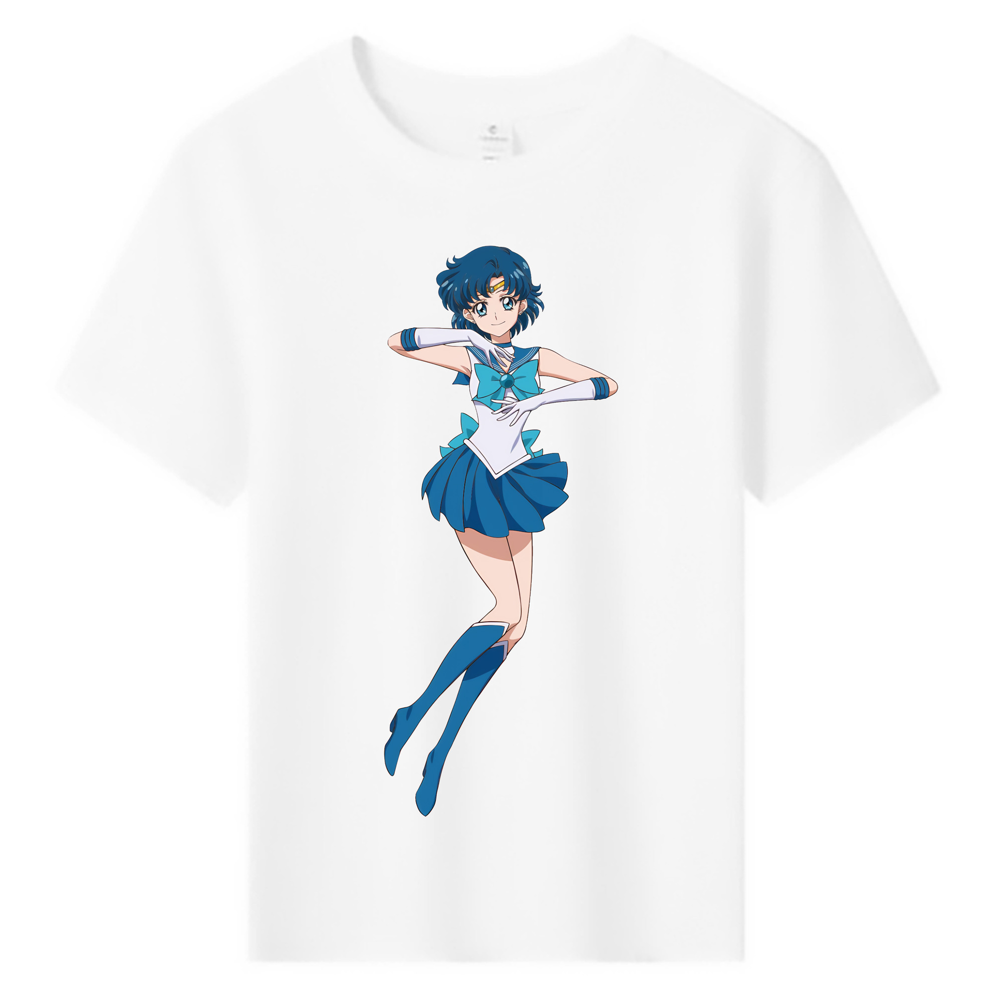 （画像用） 美少女戦士セーラームーン 水野 亜美 みずの あみ Sailor Moon Mizuno Ami 綿100％キッズTシャツ（フロントプリント）