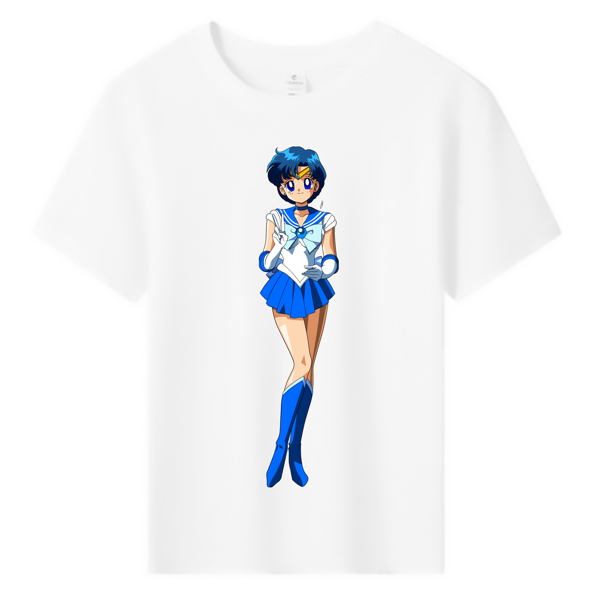 （画像用） 美少女戦士セーラームーン 水野 亜美 みずの あみ Sailor Moon Mizuno Ami 綿100％キッズTシャツ（フロントプリント）