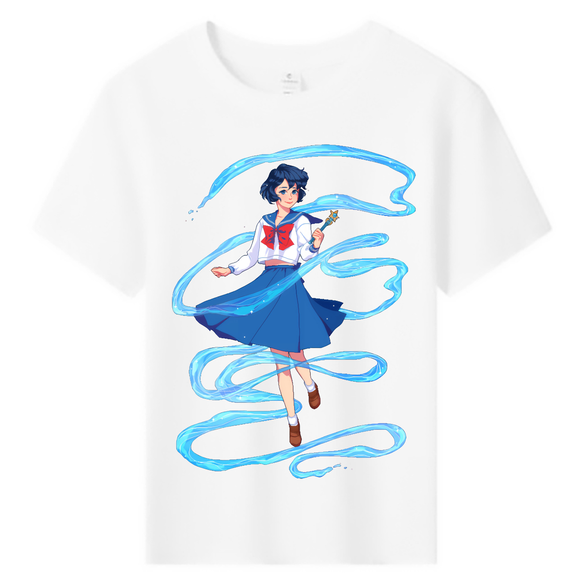 （画像用） 美少女戦士セーラームーン 水野 亜美 みずの あみ Sailor Moon Mizuno Ami 綿100％キッズTシャツ（フロントプリント）