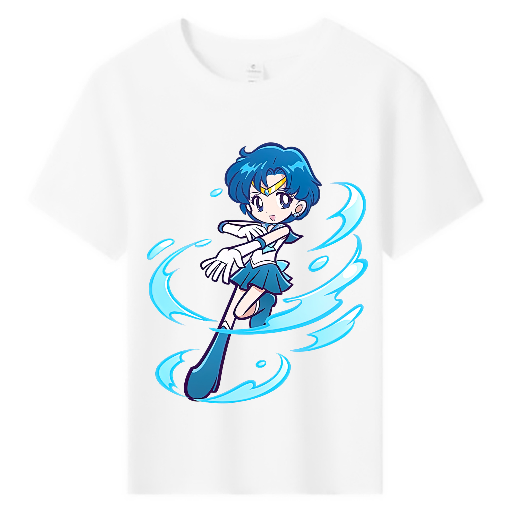 （画像用） 美少女戦士セーラームーン 水野 亜美 みずの あみ Sailor Moon Mizuno Ami 綿100％キッズTシャツ（フロントプリント）