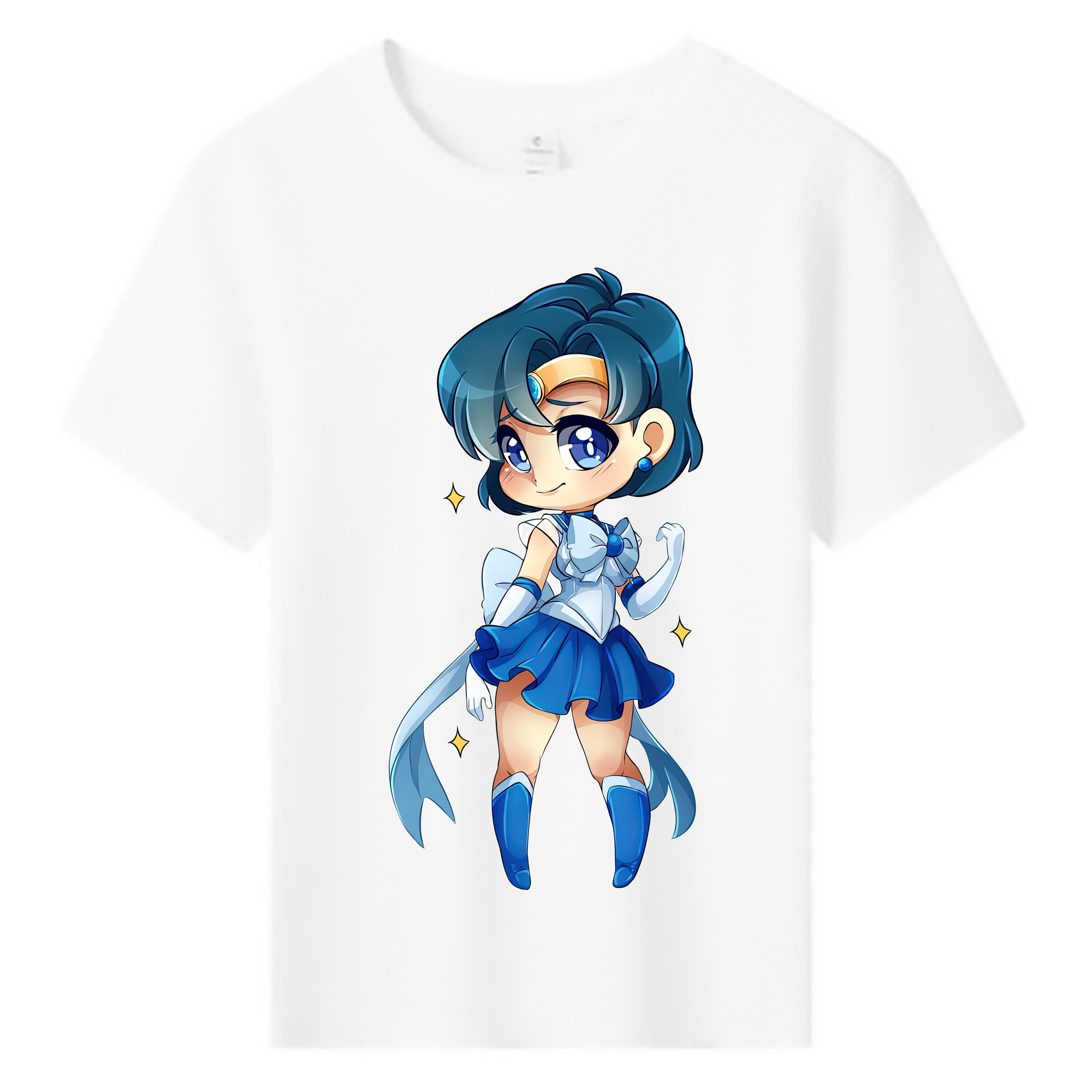 （画像用） 美少女戦士セーラームーン 水野 亜美 みずの あみ Sailor Moon Mizuno Ami 綿100％キッズTシャツ（フロントプリント）
