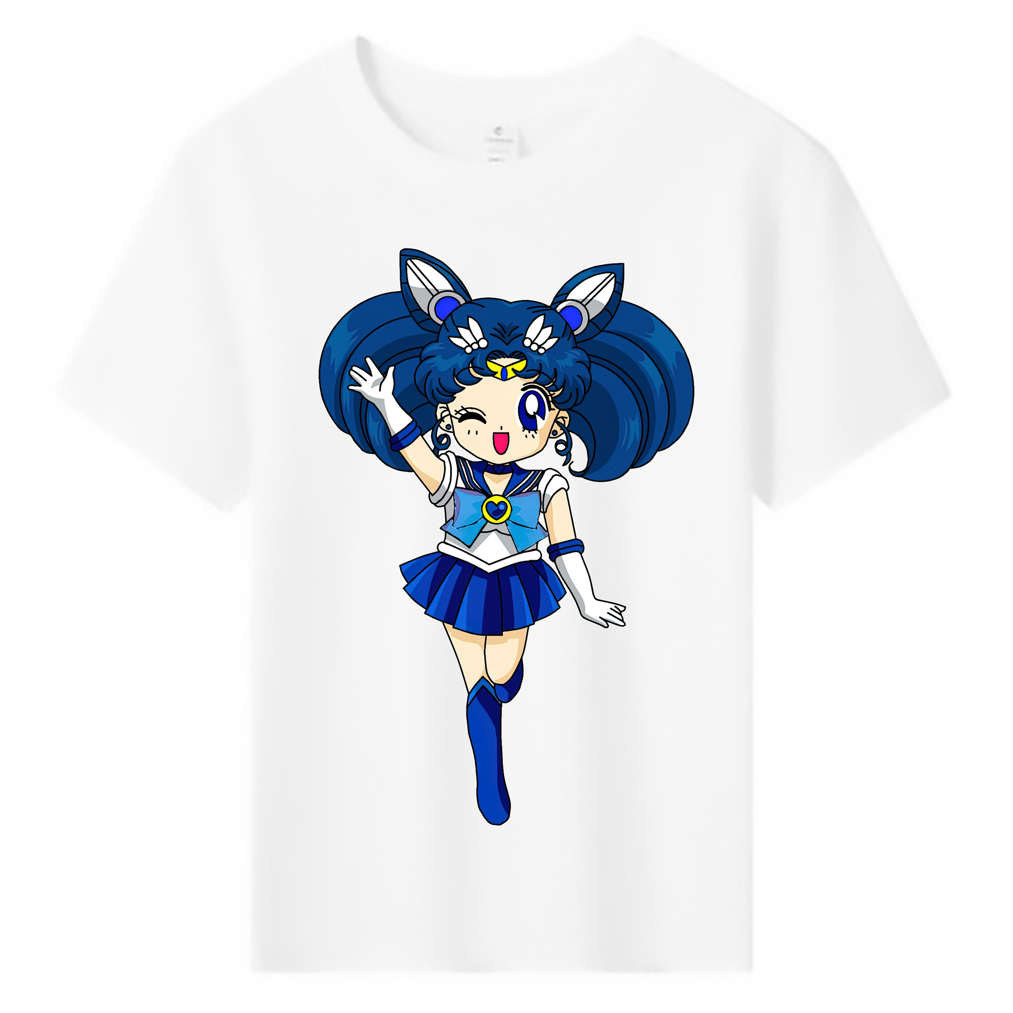 （画像用） 美少女戦士セーラームーン 水野 亜美 みずの あみ Sailor Moon Mizuno Ami 綿100％キッズTシャツ（フロントプリント）
