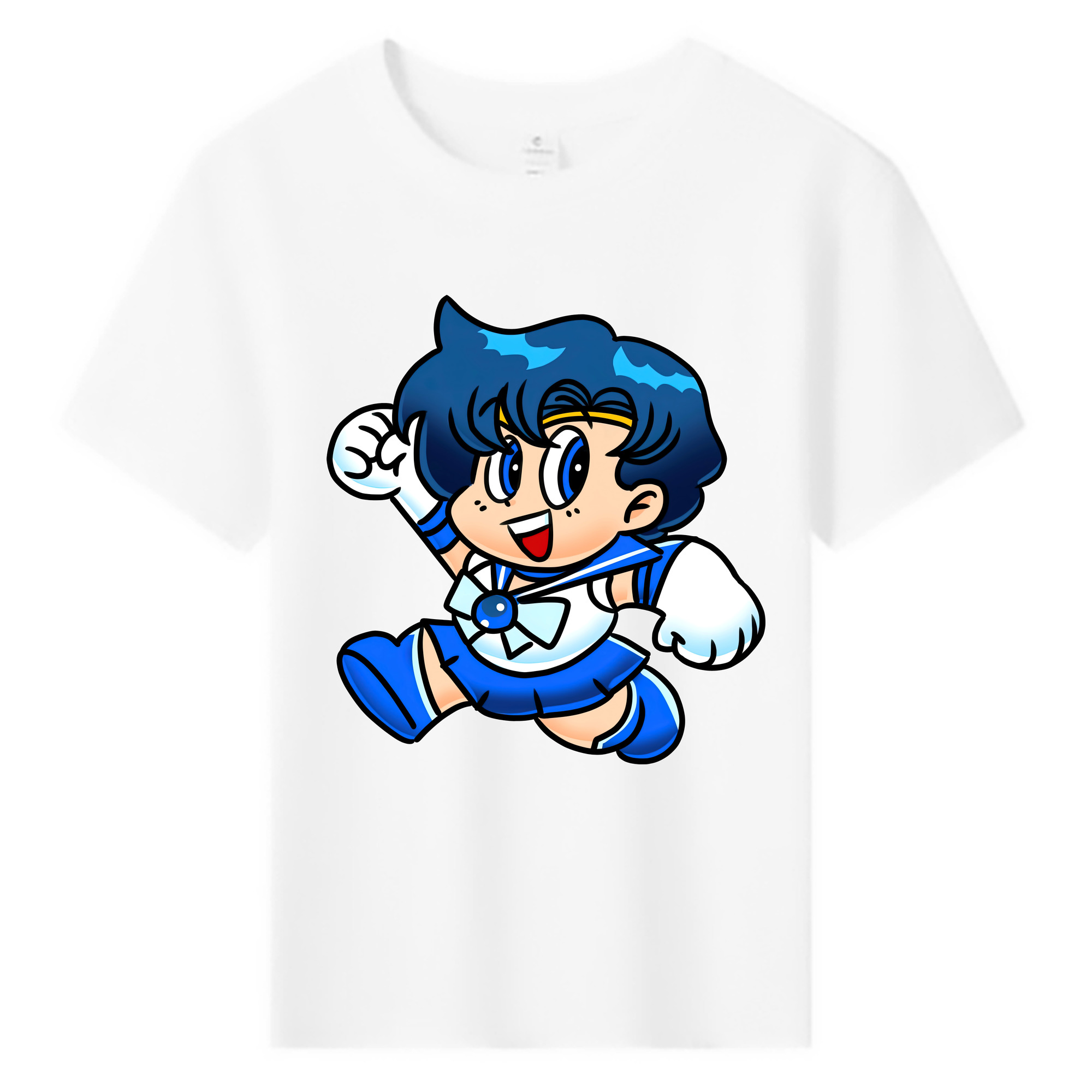 （画像用） 美少女戦士セーラームーン 水野 亜美 みずの あみ Sailor Moon Mizuno Ami 綿100％キッズTシャツ（フロントプリント）