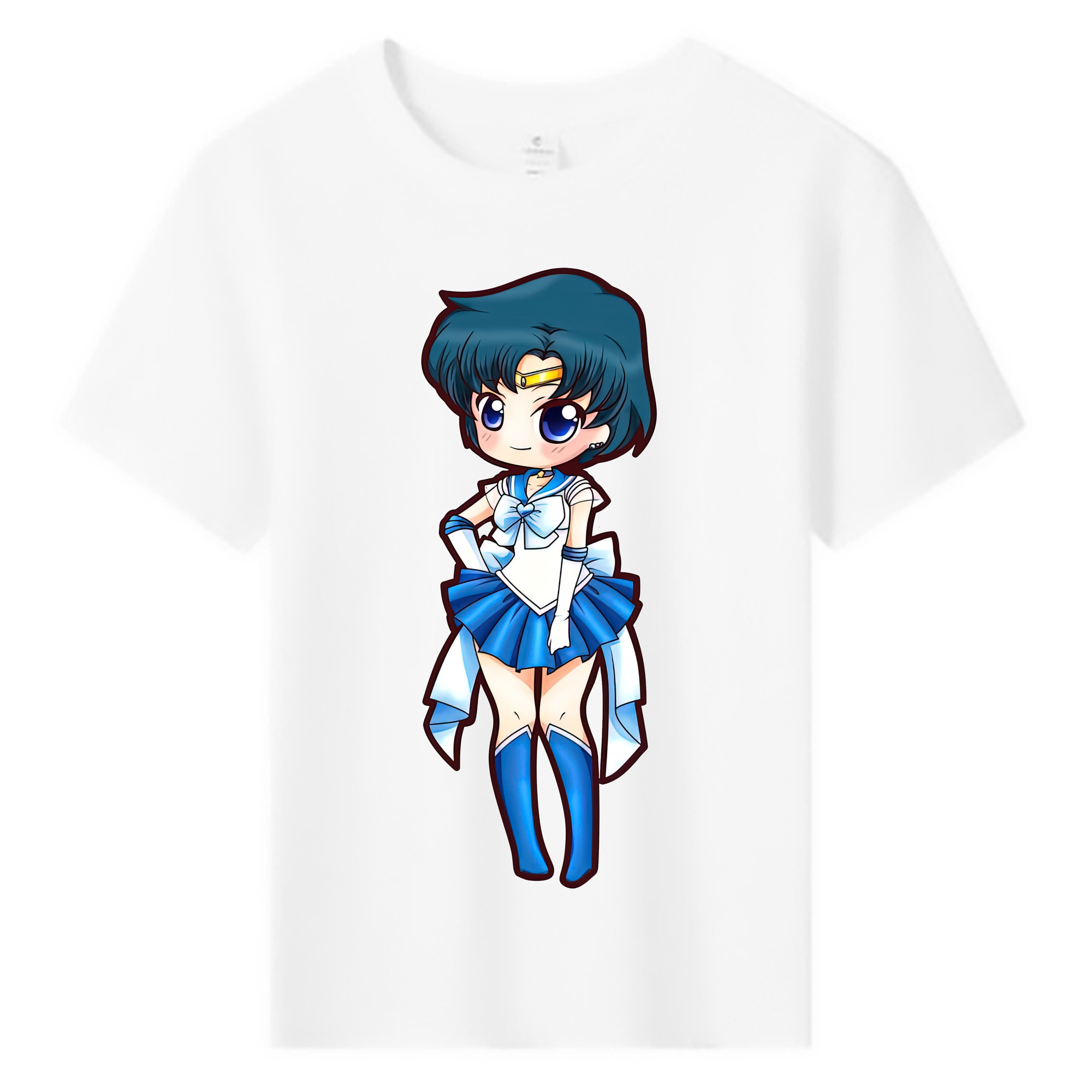 （画像用） 美少女戦士セーラームーン 水野 亜美 みずの あみ Sailor Moon Mizuno Ami 綿100％キッズTシャツ（フロントプリント）