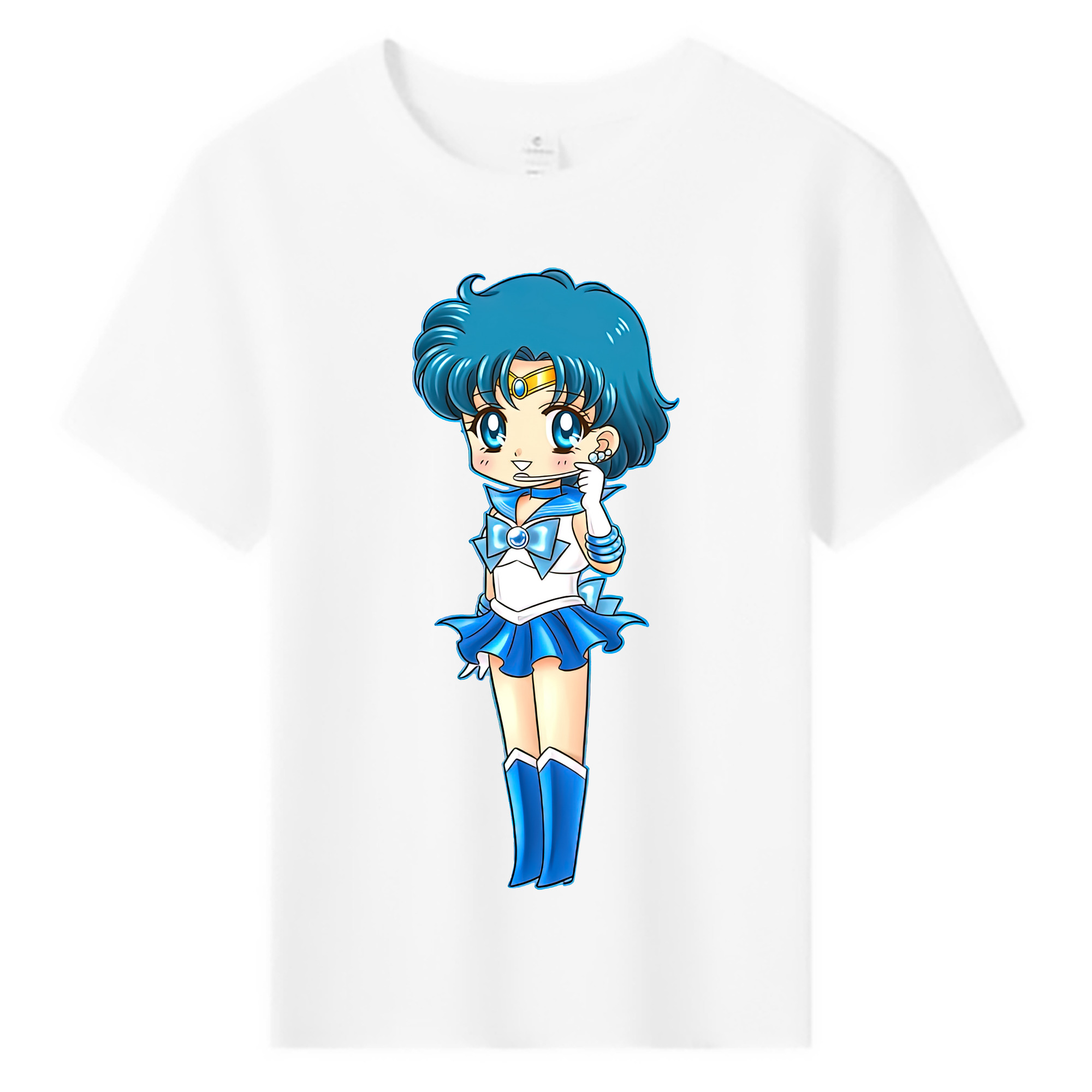 （画像用） 美少女戦士セーラームーン 水野 亜美 みずの あみ Sailor Moon Mizuno Ami 綿100％キッズTシャツ（フロントプリント）