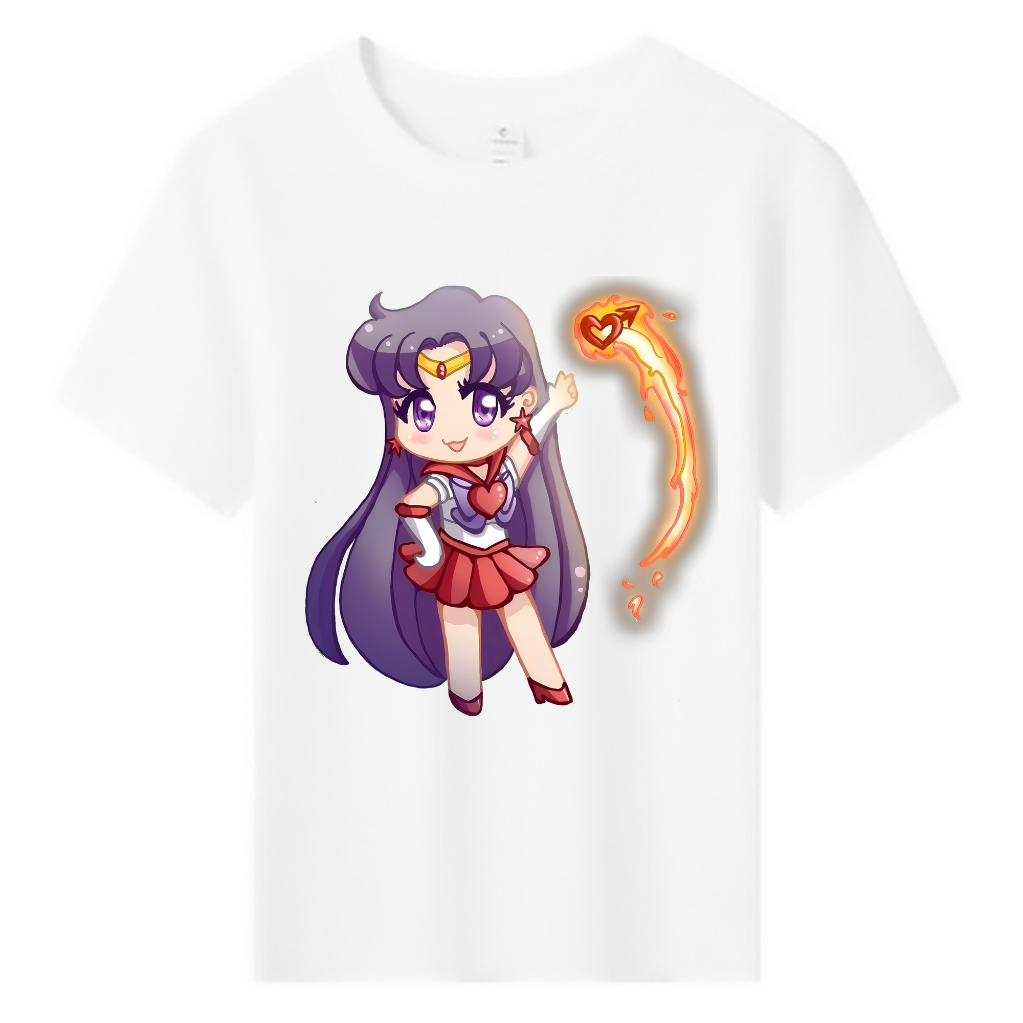 （画像用） 美少女戦士セーラームーン 火野レイ ひの レイ Sailor Moon Hino Rei （セーラーマーズ,Sailor Mars） 綿100％キッズTシャツ（フロントプリント）
