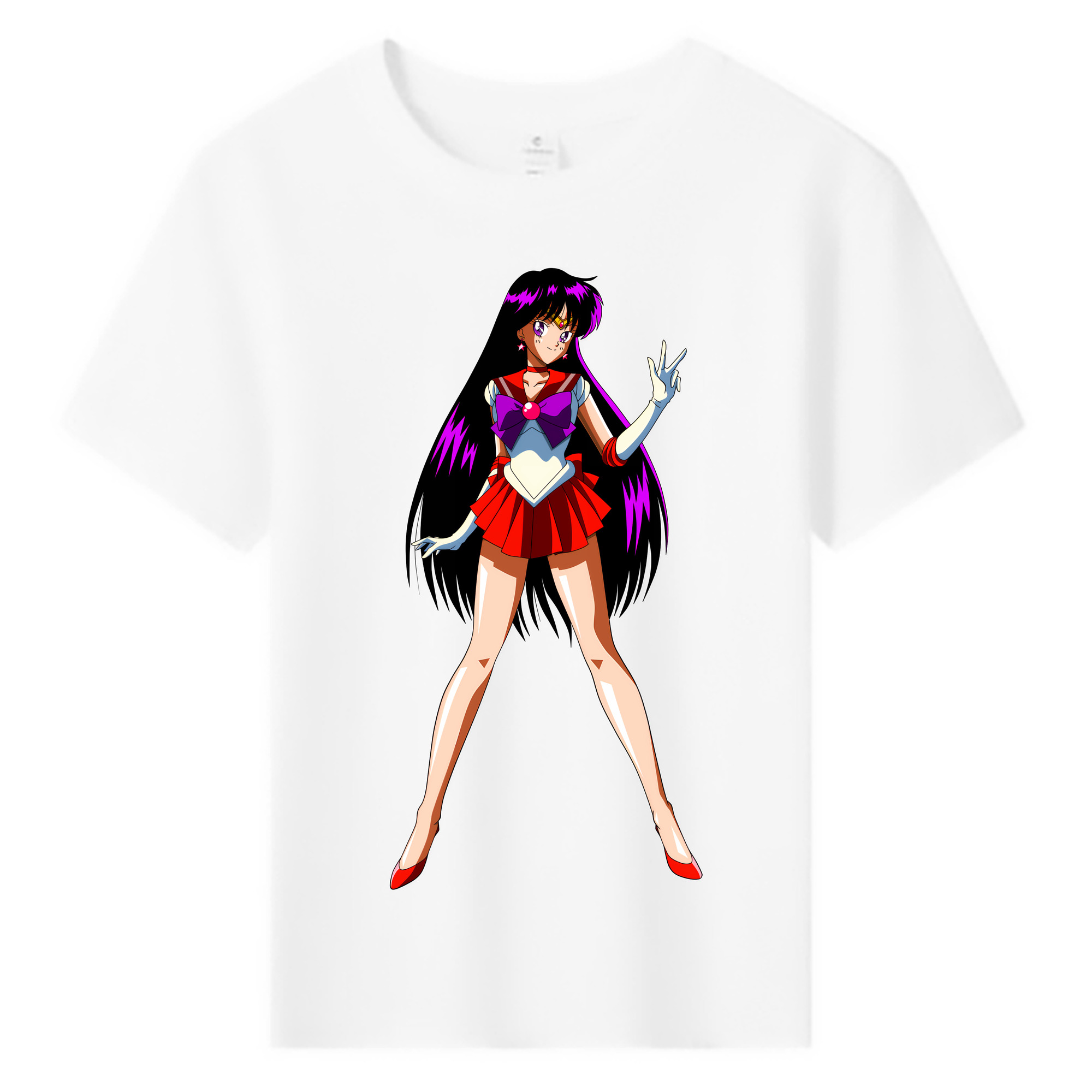 （画像用） 美少女戦士セーラームーン 火野レイ ひの レイ Sailor Moon Hino Rei （セーラーマーズ,Sailor Mars） 綿100％キッズTシャツ（フロントプリント）