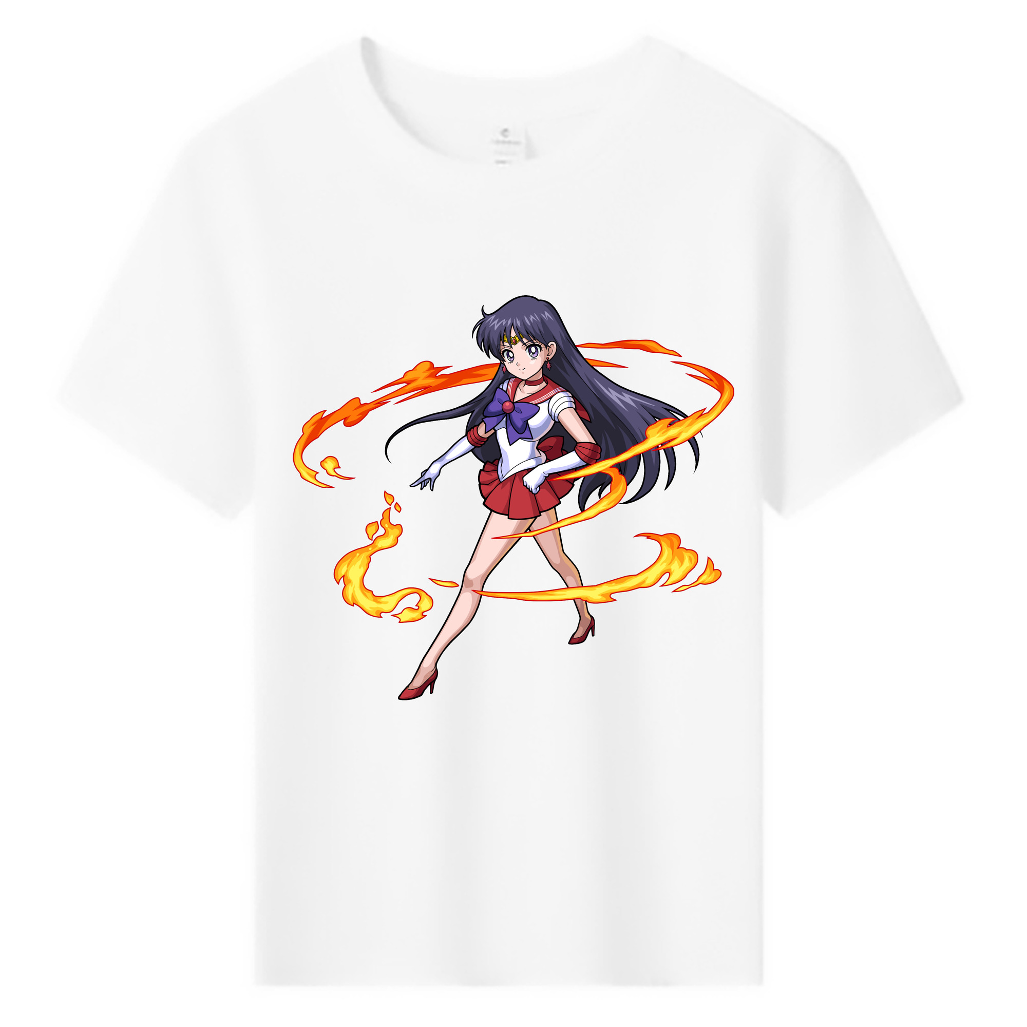 （画像用） 美少女戦士セーラームーン 火野レイ ひの レイ Sailor Moon Hino Rei （セーラーマーズ,Sailor Mars） 綿100％キッズTシャツ（フロントプリント）