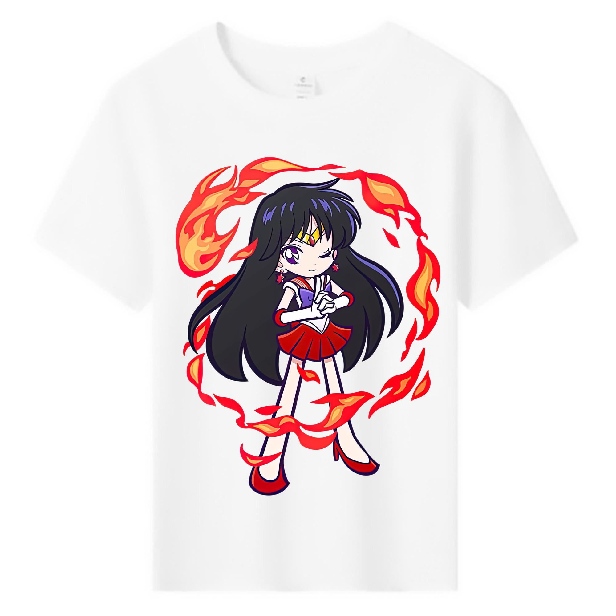 （画像用） 美少女戦士セーラームーン 火野レイ ひの レイ Sailor Moon Hino Rei （セーラーマーズ,Sailor Mars） 綿100％キッズTシャツ（フロントプリント）