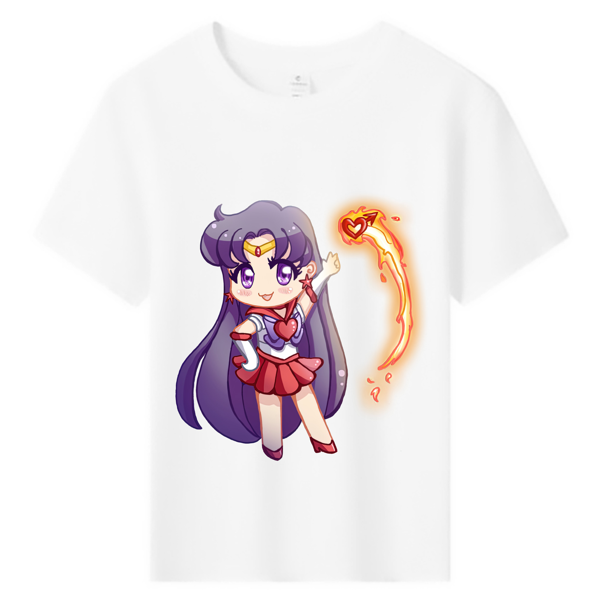 （画像用） 美少女戦士セーラームーン 火野レイ ひの レイ Sailor Moon Hino Rei （セーラーマーズ,Sailor Mars） 綿100％キッズTシャツ（フロントプリント）