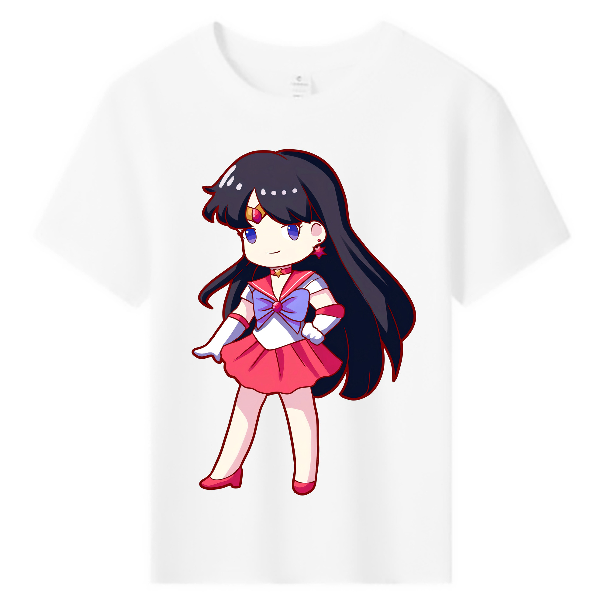 （画像用） 美少女戦士セーラームーン 火野レイ ひの レイ Sailor Moon Hino Rei （セーラーマーズ,Sailor Mars） 綿100％キッズTシャツ（フロントプリント）