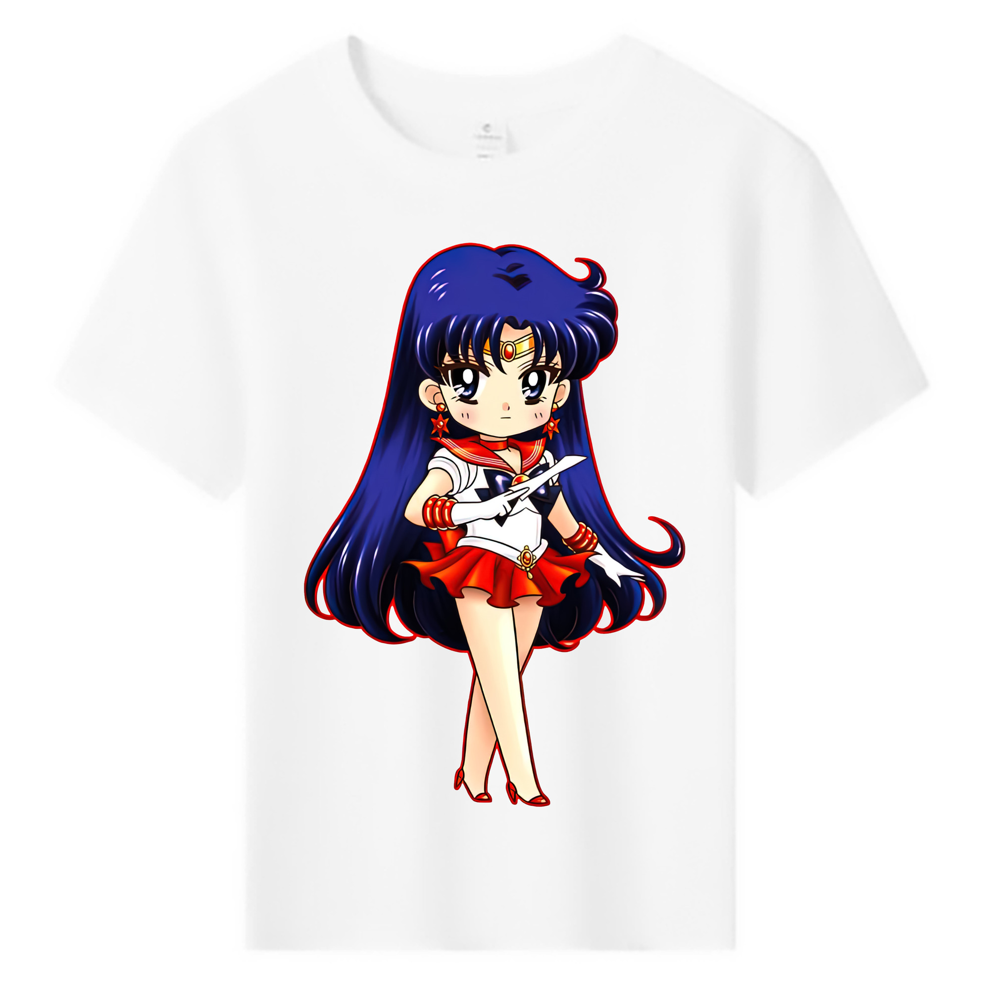 （画像用） 美少女戦士セーラームーン 火野レイ ひの レイ Sailor Moon Hino Rei （セーラーマーズ,Sailor Mars） 綿100％キッズTシャツ（フロントプリント）