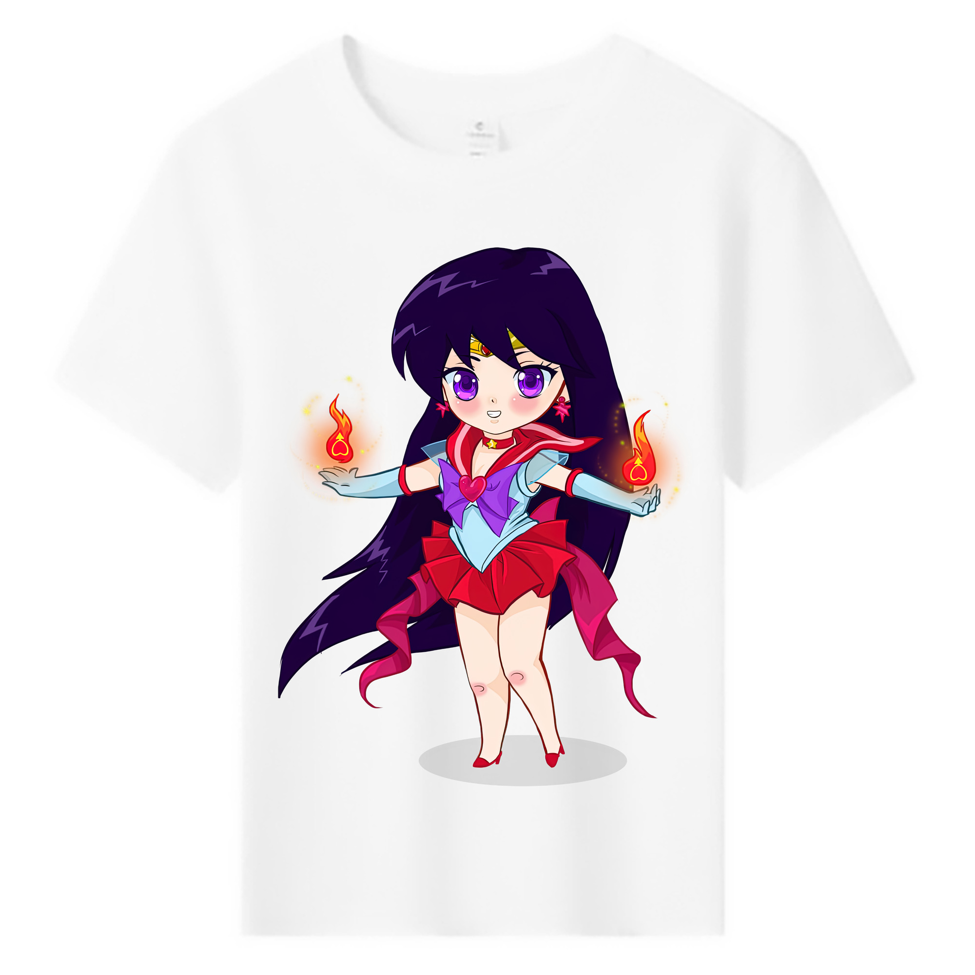 （画像用） 美少女戦士セーラームーン 火野レイ ひの レイ Sailor Moon Hino Rei （セーラーマーズ,Sailor Mars） 綿100％キッズTシャツ（フロントプリント）