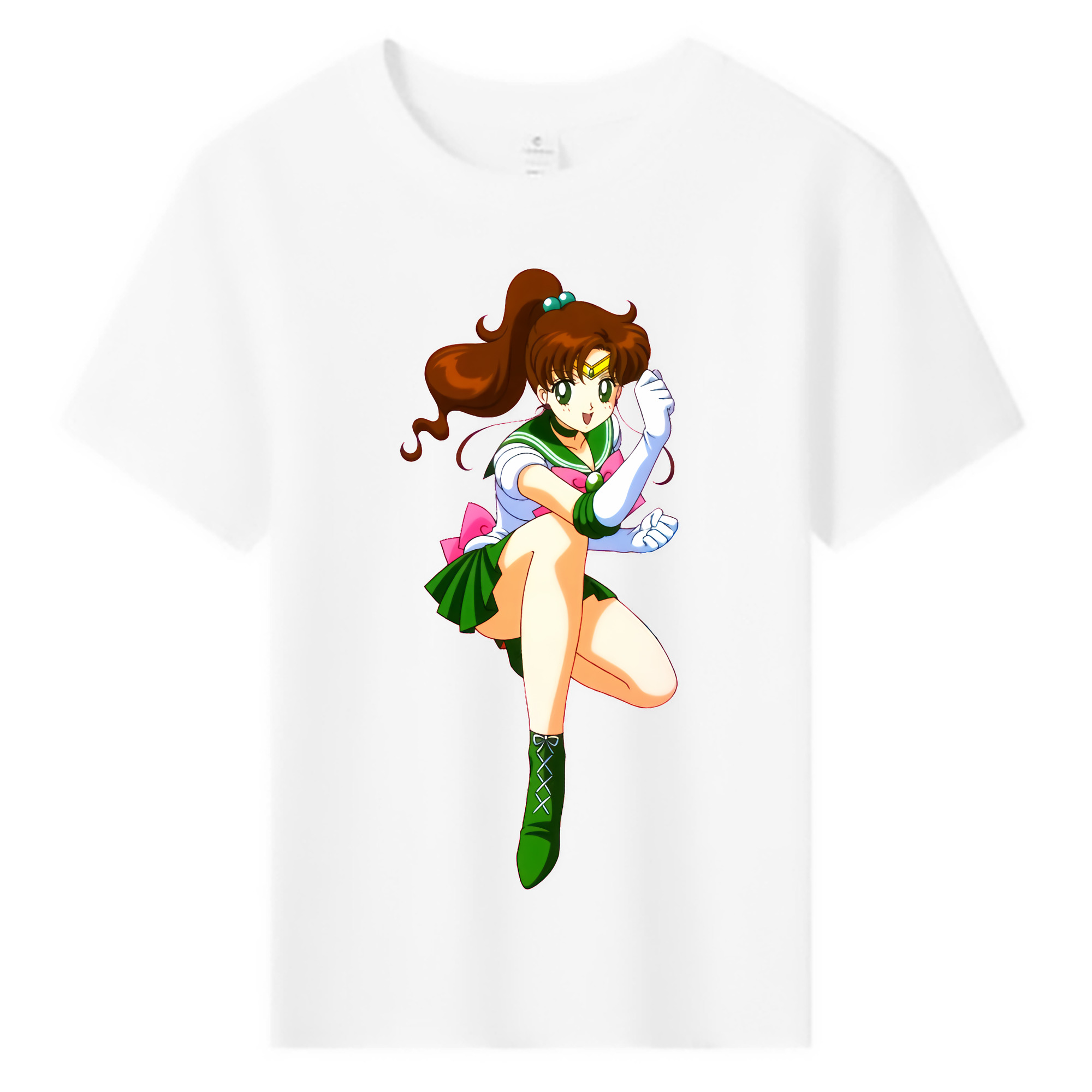 （画像用） 美少女戦士セーラームーン 木野 まこと きの まこと Sailor Moon Kino Makoto （セーラージュピター；Sailor Jupiter） 綿100％キッズTシャツ（フロントプリント）