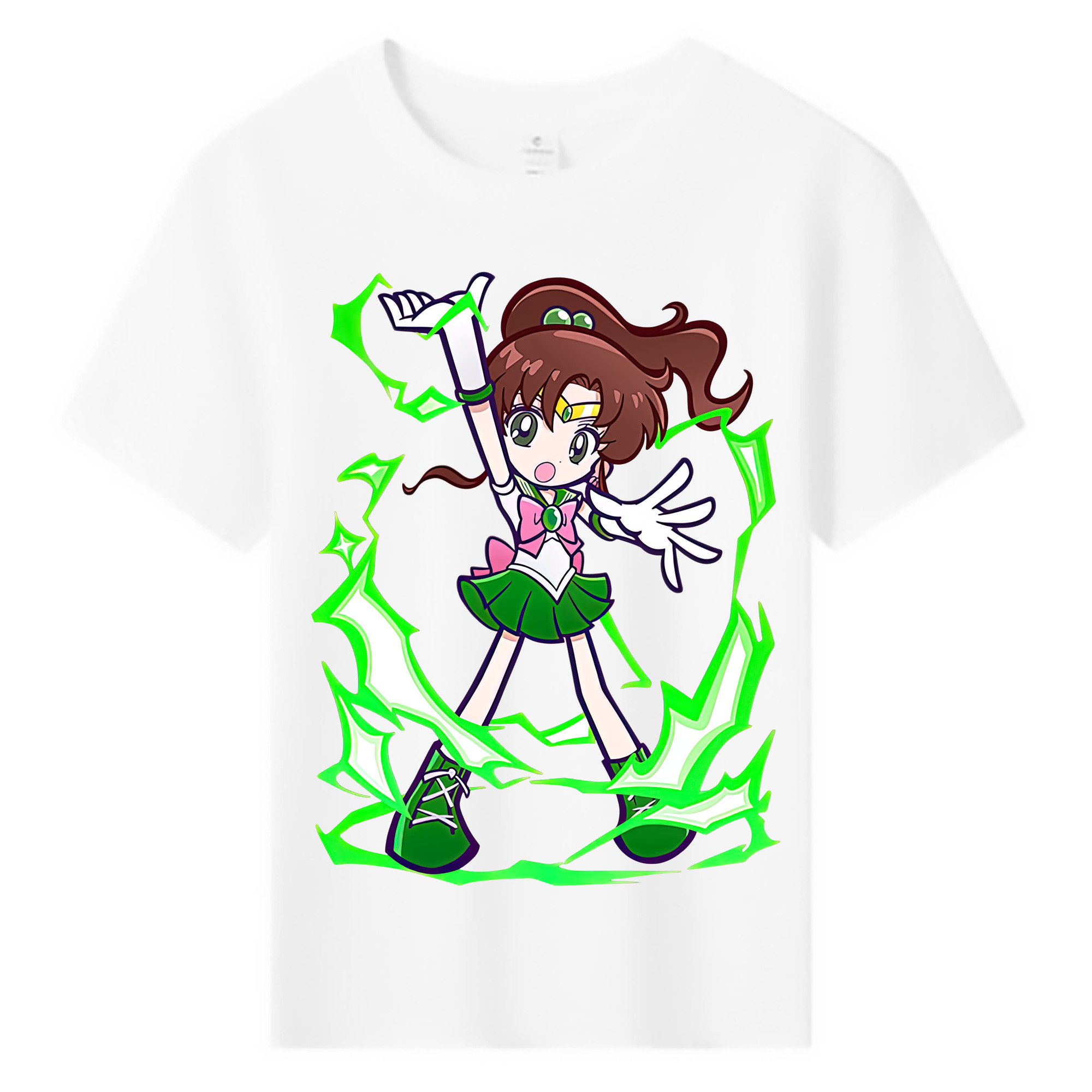 （画像用） 美少女戦士セーラームーン 木野 まこと きの まこと Sailor Moon Kino Makoto （セーラージュピター；Sailor Jupiter） 綿100％キッズTシャツ（フロントプリント）