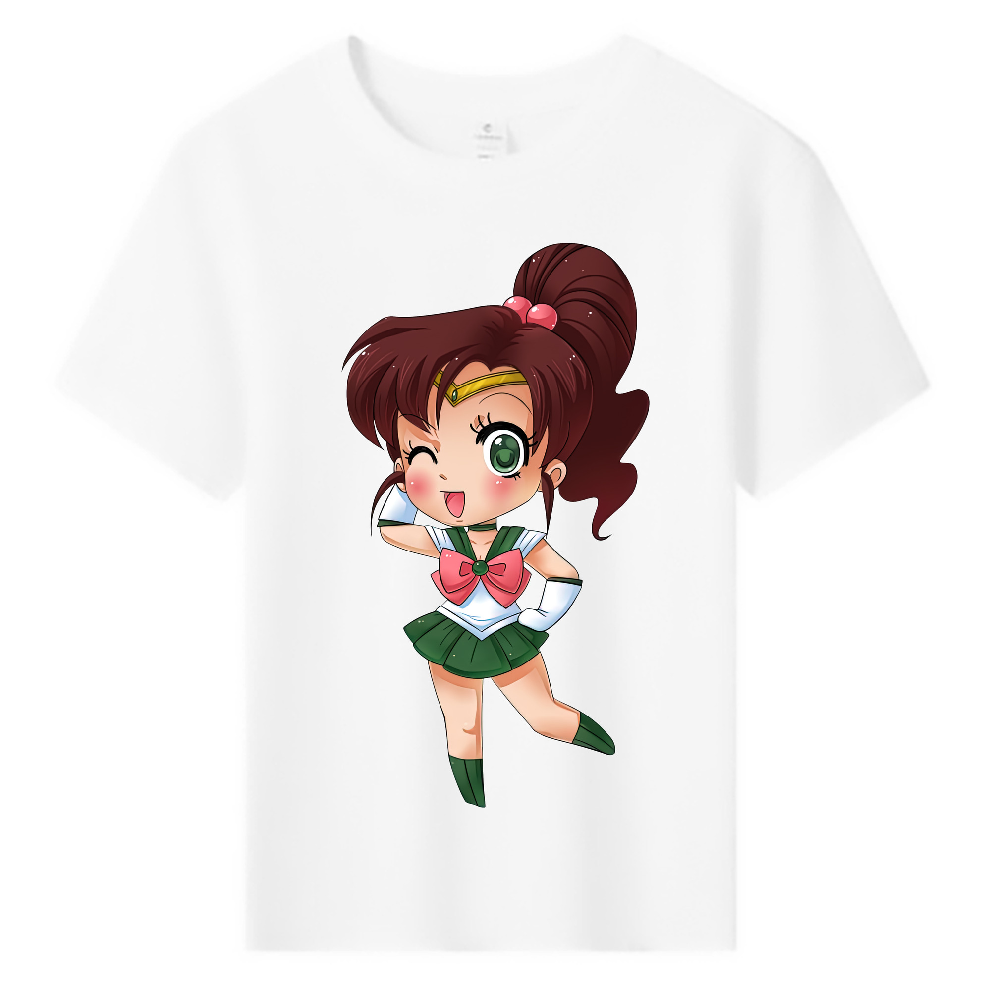 （画像用） 美少女戦士セーラームーン 木野 まこと きの まこと Sailor Moon Kino Makoto （セーラージュピター；Sailor Jupiter） 綿100％キッズTシャツ（フロントプリント）