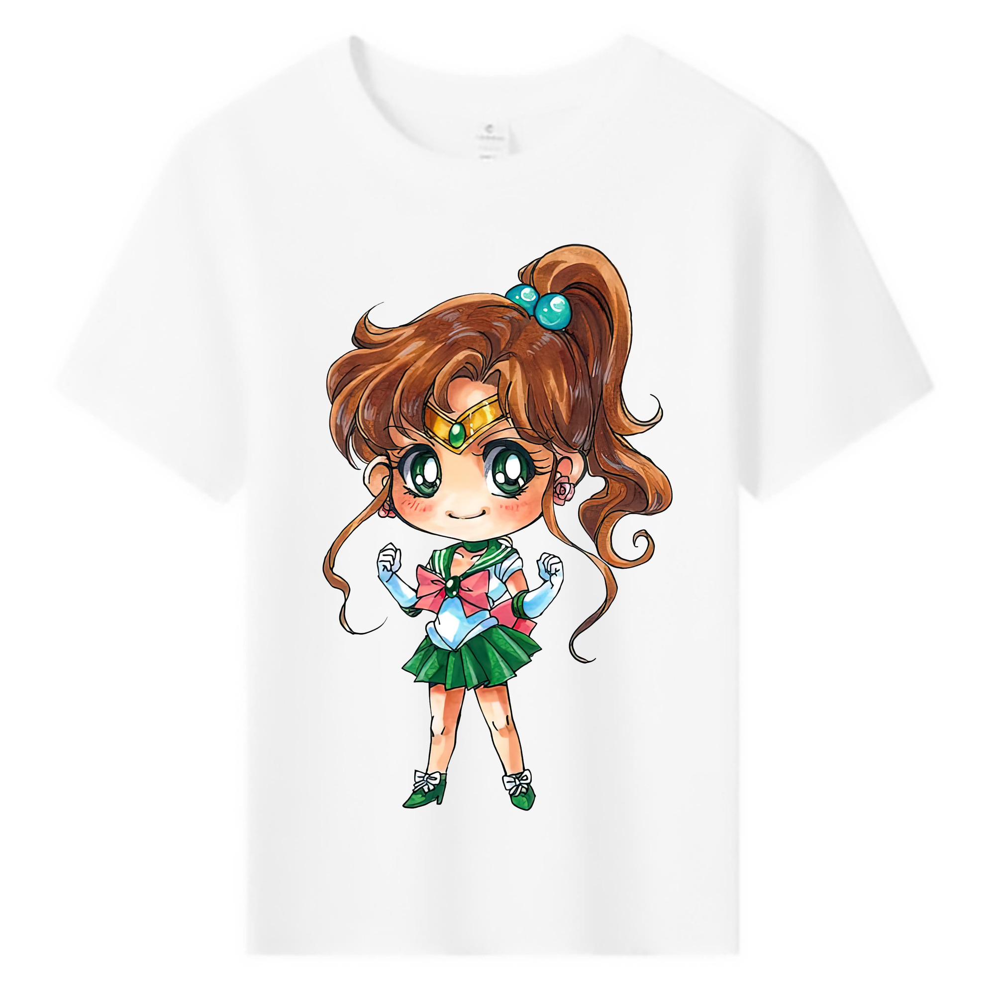 （画像用） 美少女戦士セーラームーン 木野 まこと きの まこと Sailor Moon Kino Makoto （セーラージュピター；Sailor Jupiter） 綿100％キッズTシャツ（フロントプリント）