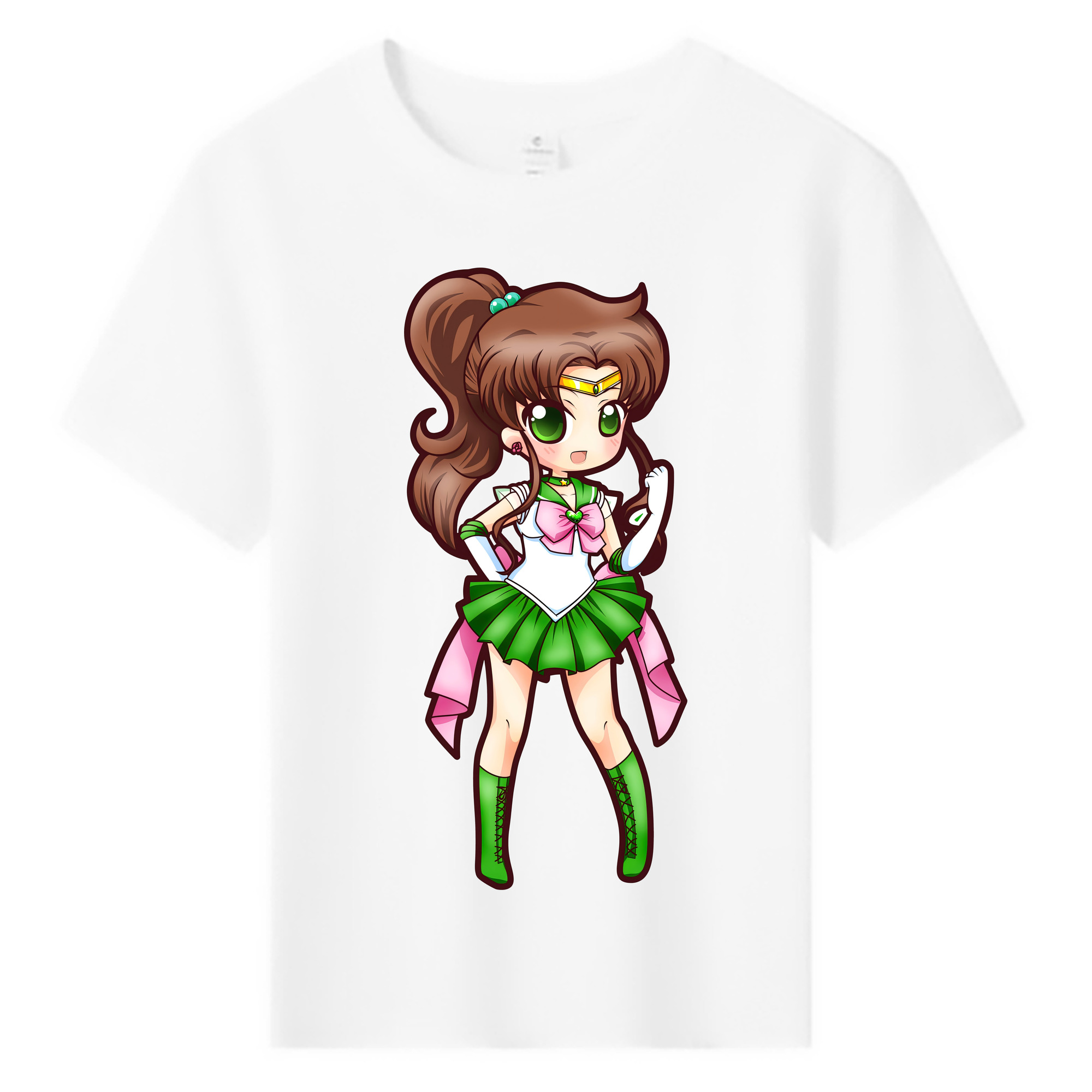 （画像用） 美少女戦士セーラームーン 木野 まこと きの まこと Sailor Moon Kino Makoto （セーラージュピター；Sailor Jupiter） 綿100％キッズTシャツ（フロントプリント）