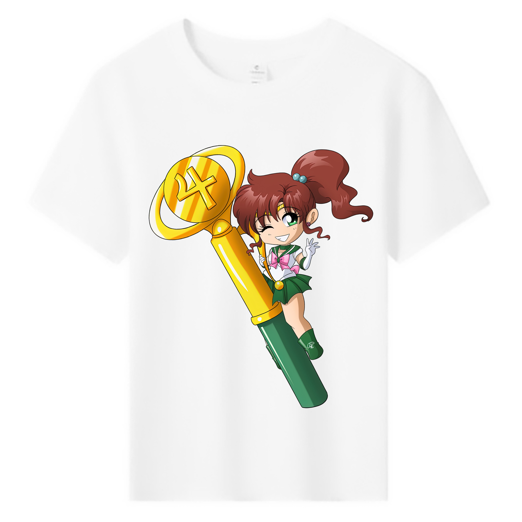 （画像用） 美少女戦士セーラームーン 木野 まこと きの まこと Sailor Moon Kino Makoto （セーラージュピター；Sailor Jupiter） 綿100％キッズTシャツ（フロントプリント）