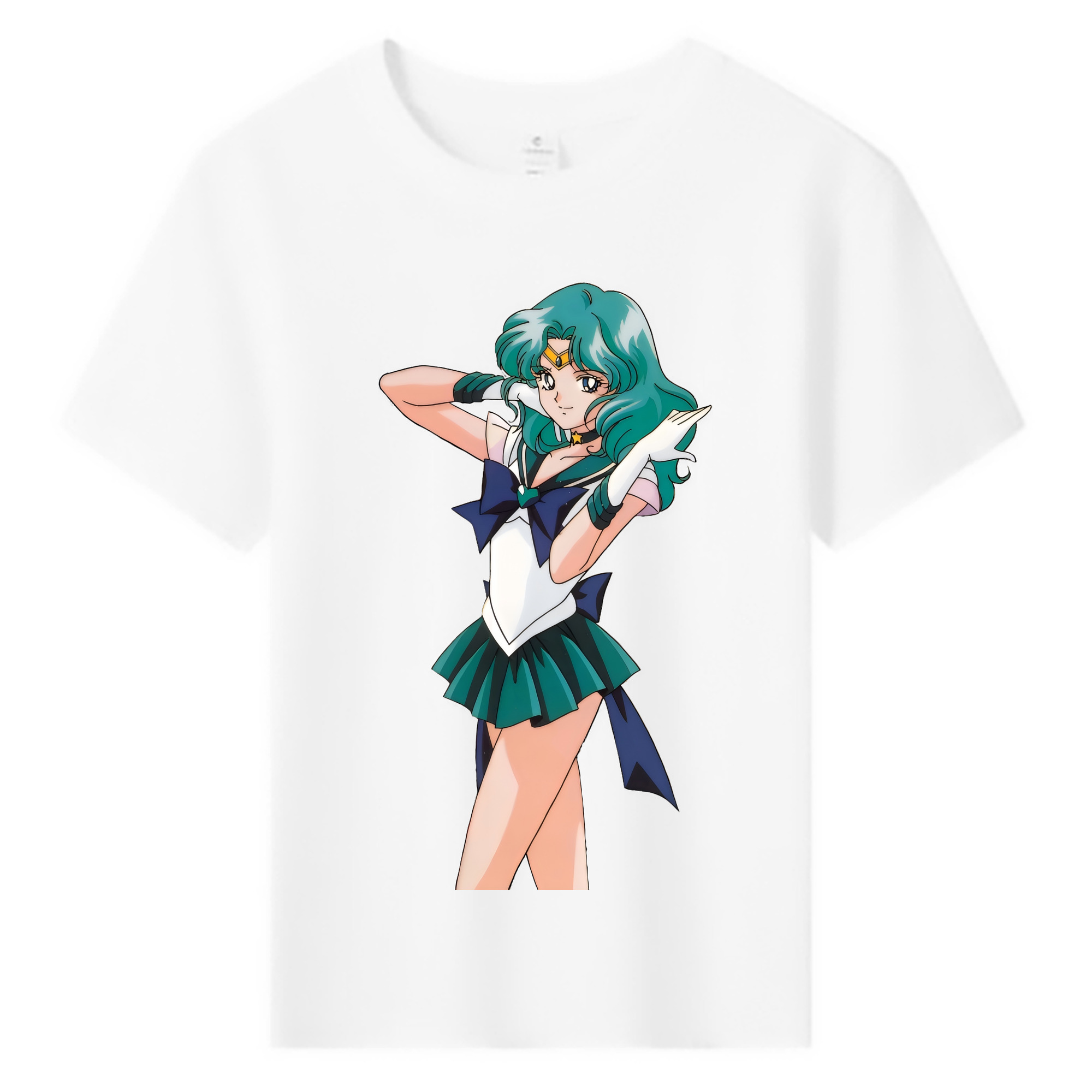 （画像用） 美少女戦士セーラームーン 海王 みちる（かいおう みちる） Sailor Moon Kaiou Michiru 綿100％キッズTシャツ（フロントプリント）