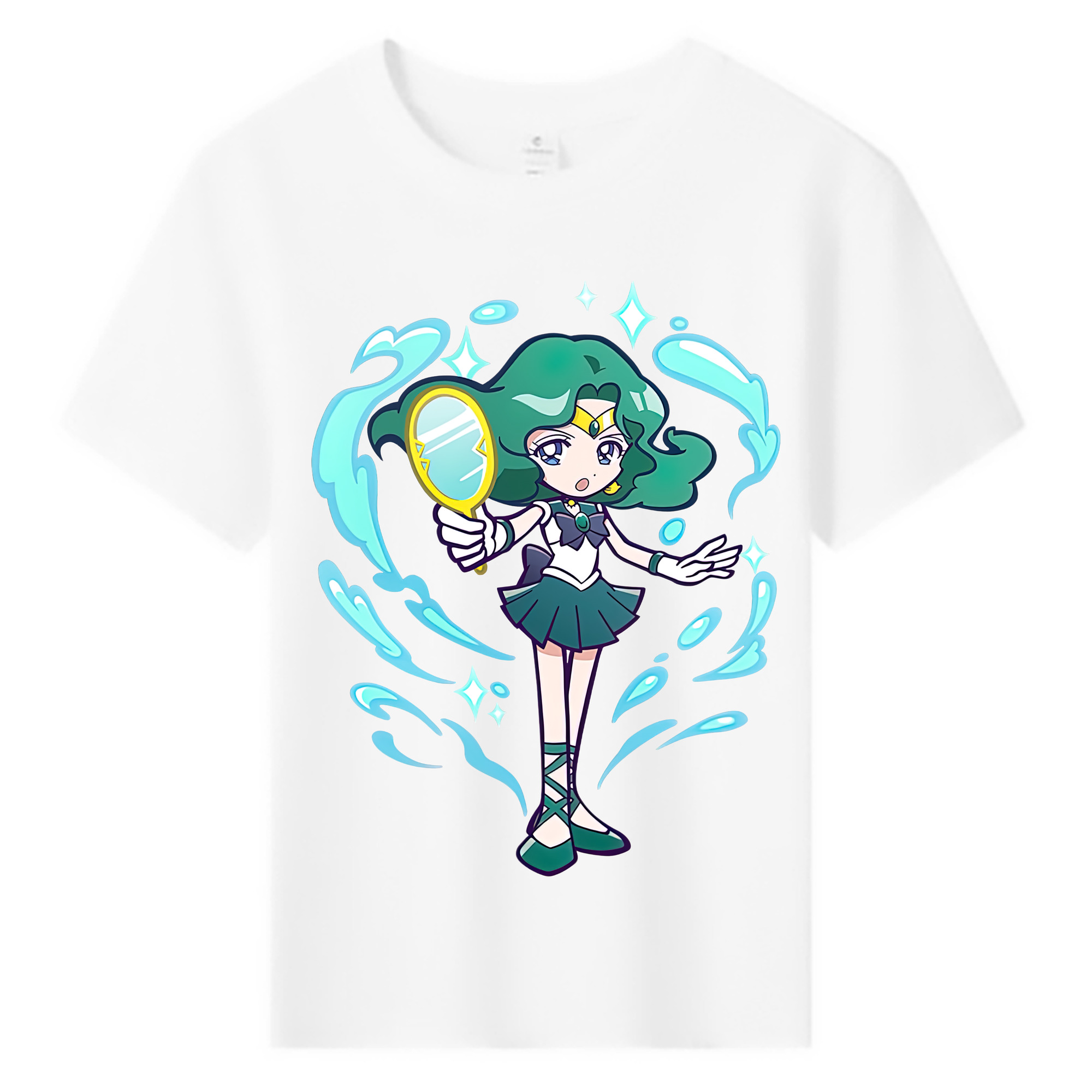 （画像用） 美少女戦士セーラームーン 海王 みちる（かいおう みちる） Sailor Moon Kaiou Michiru 綿100％キッズTシャツ（フロントプリント）
