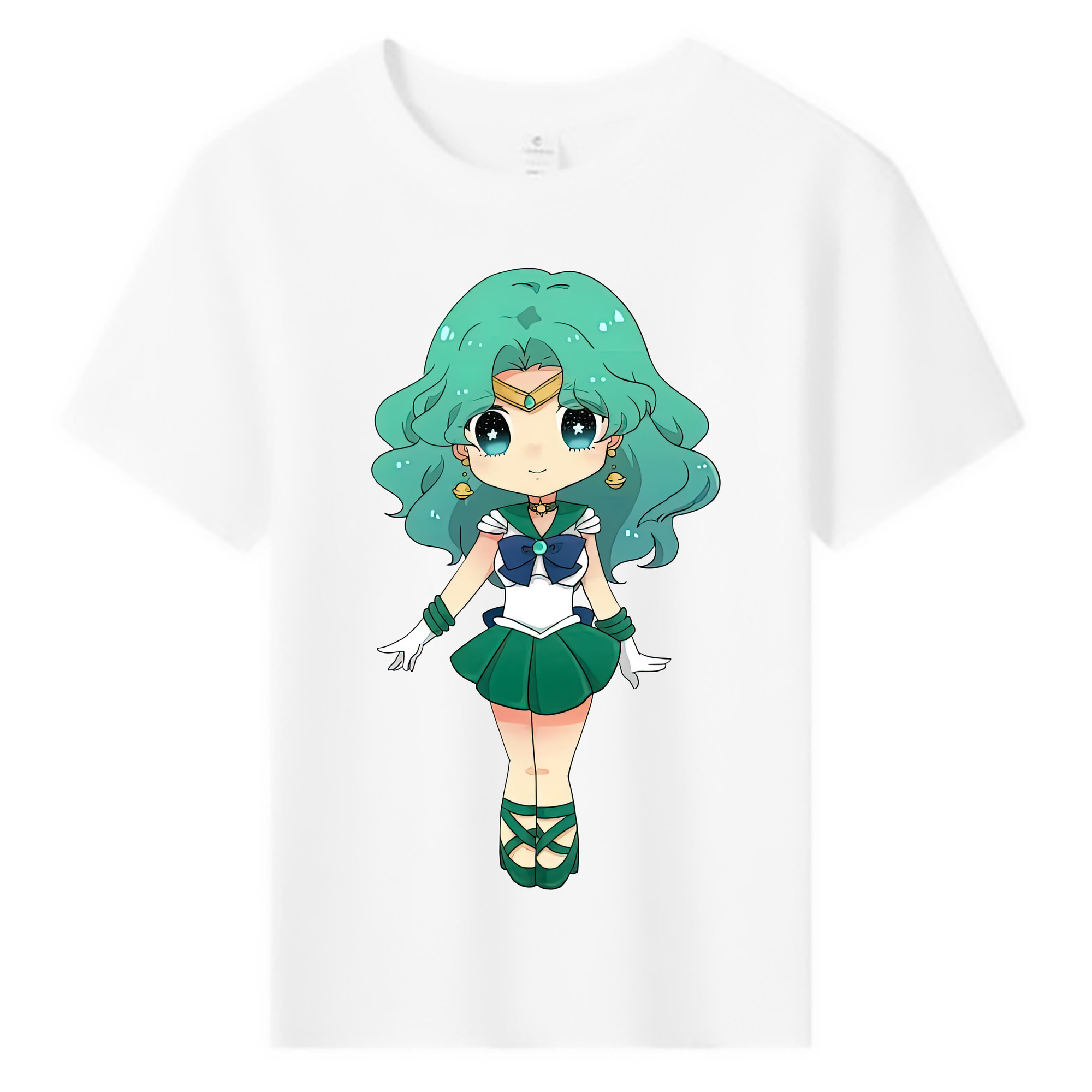 （画像用） 美少女戦士セーラームーン 海王 みちる（かいおう みちる） Sailor Moon Kaiou Michiru 綿100％キッズTシャツ（フロントプリント）