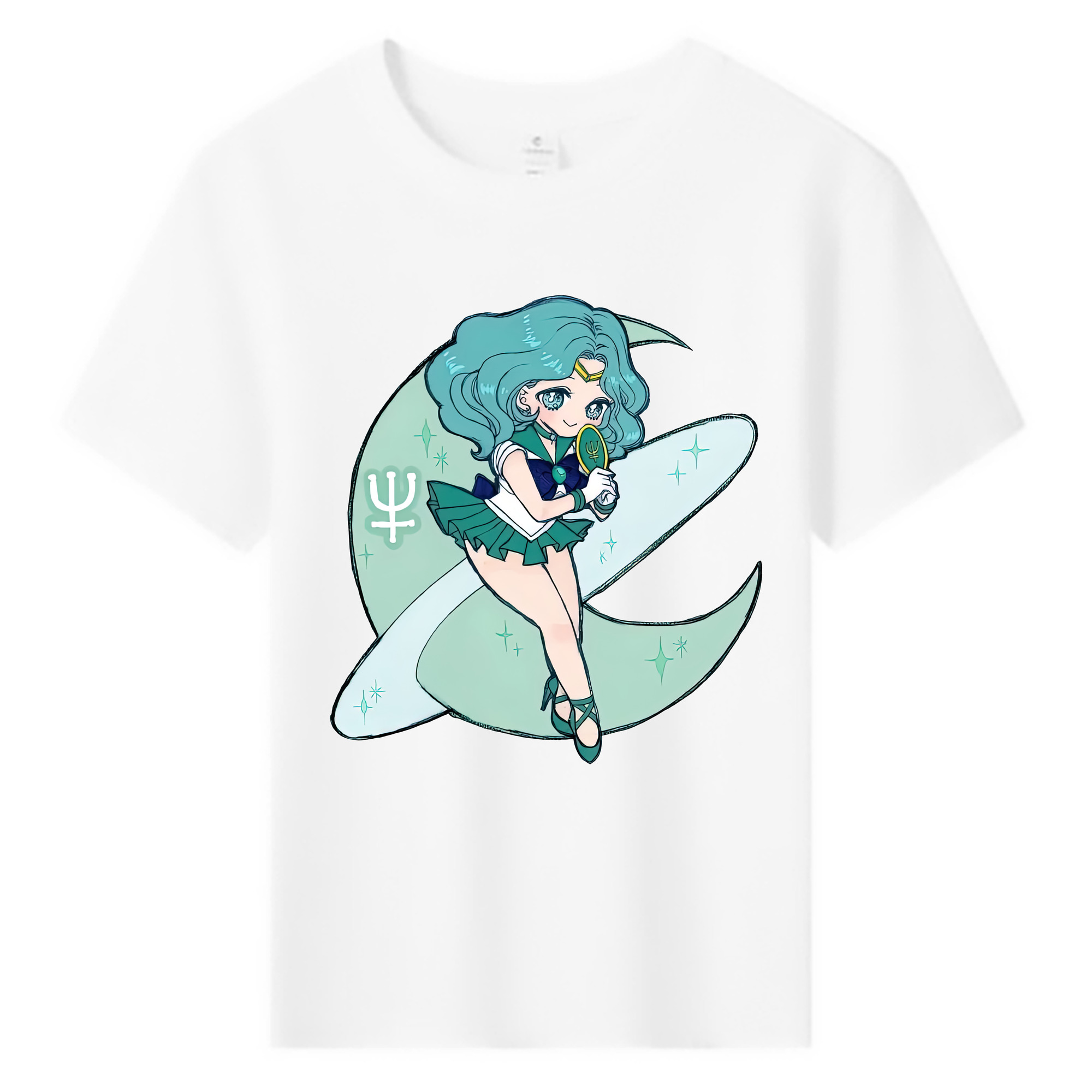 （画像用） 美少女戦士セーラームーン 海王 みちる（かいおう みちる） Sailor Moon Kaiou Michiru 綿100％キッズTシャツ（フロントプリント）